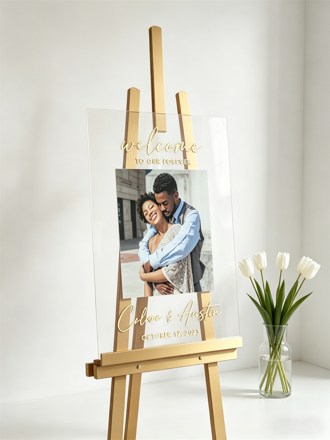 Modern Photo Acrylic Wedding Welcome Sign