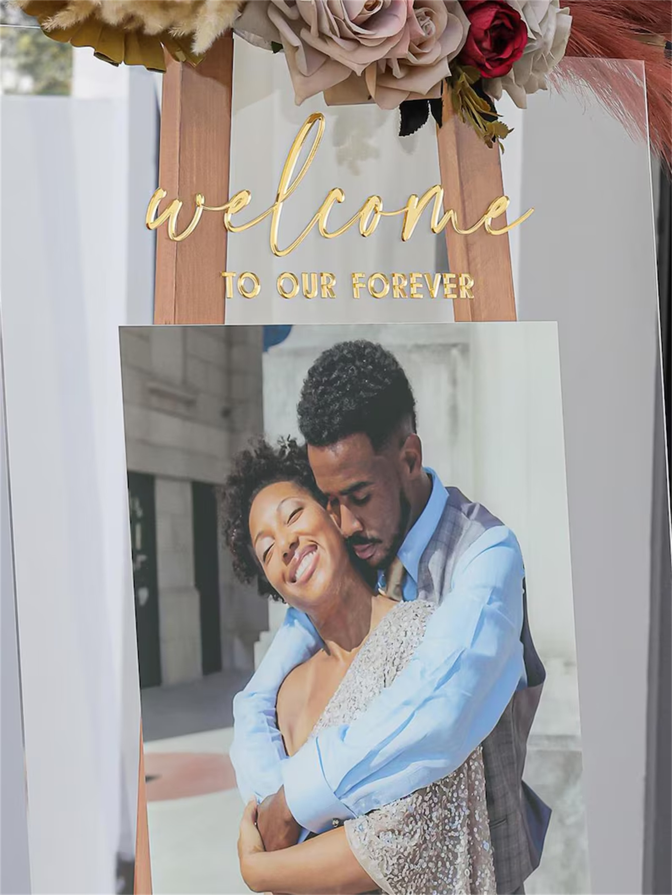Modern Photo Acrylic Wedding Welcome Sign