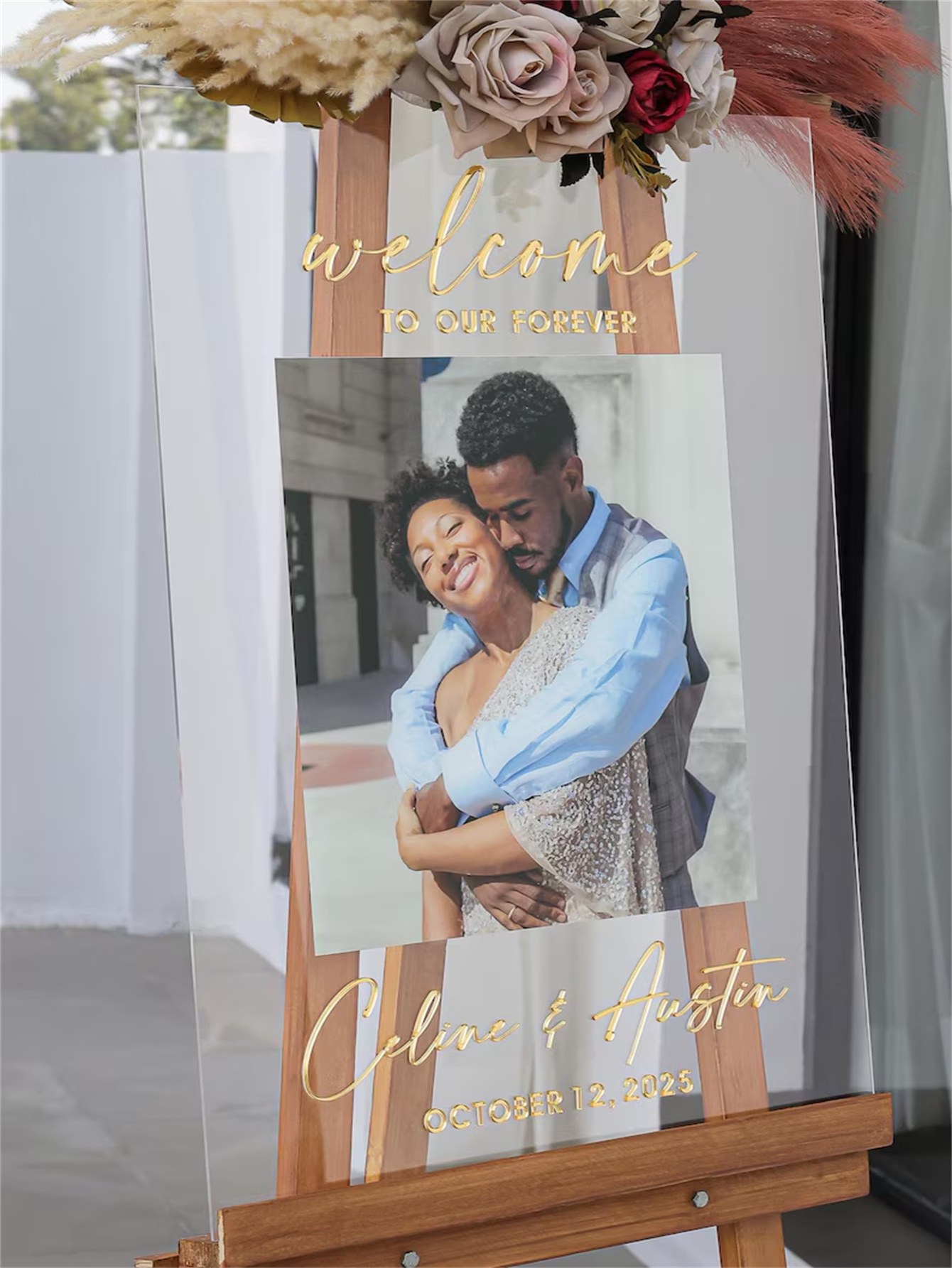 Modern Photo Acrylic Wedding Welcome Sign