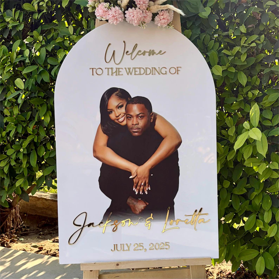 Custom Couple Photo Arch Acrylic Wedding Sign