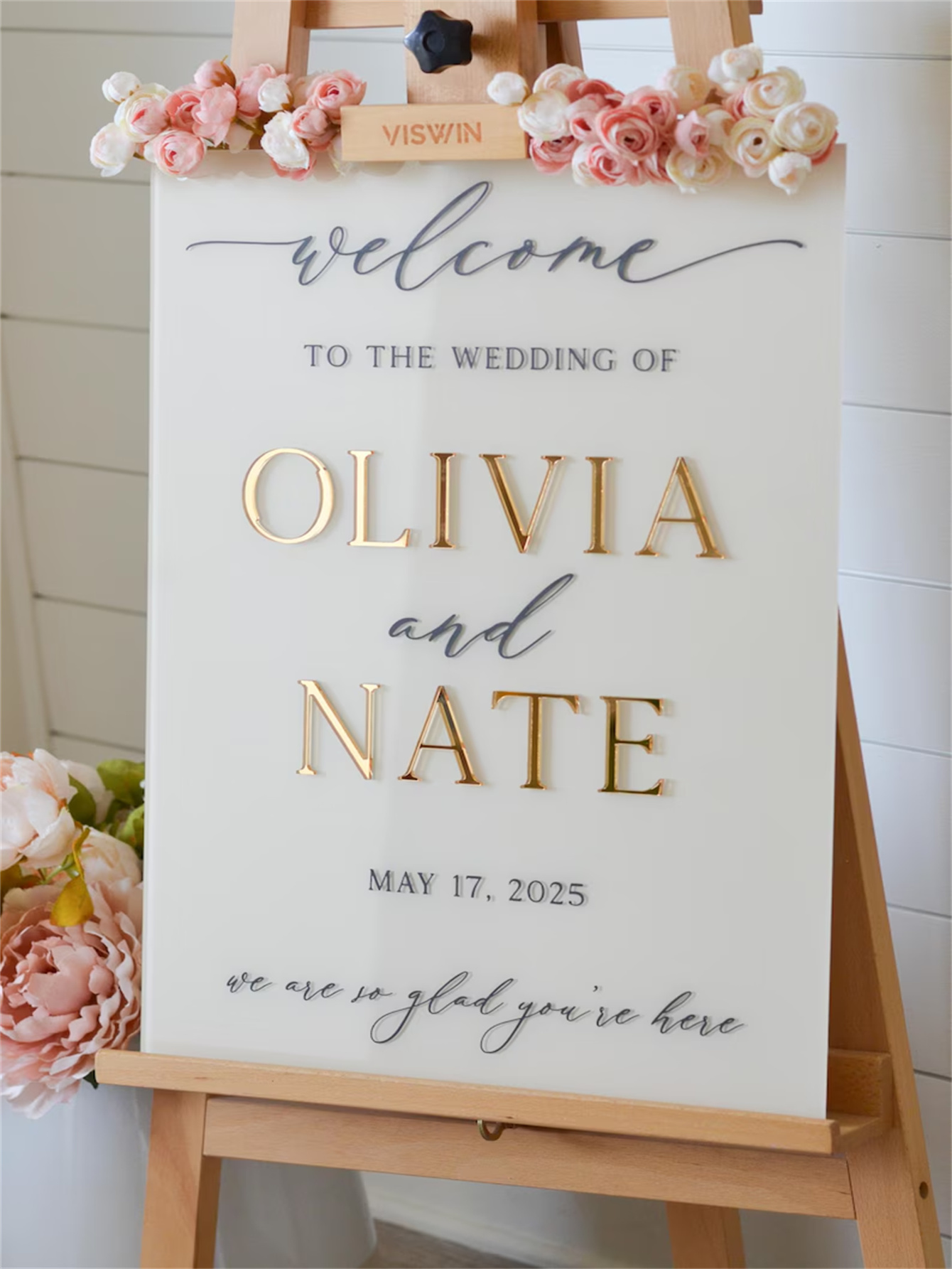 Wedding Welcome Sign - Personalized acrylic wedding welcome sign, modern and fashionable decoration of the wedding entrance. Welcome to our wedding sign