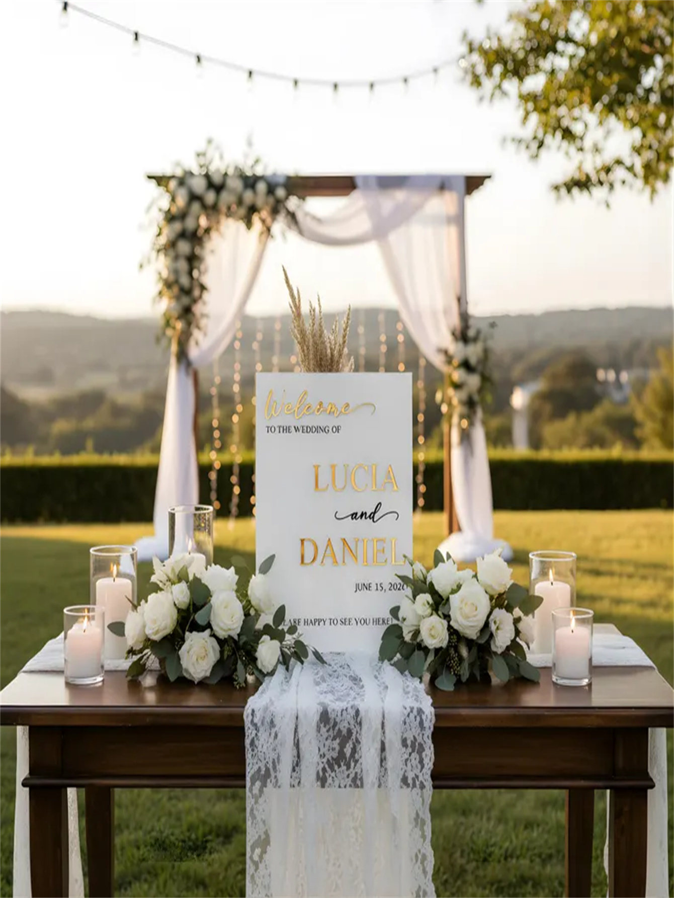 Wedding Welcome Sign - Personalized acrylic wedding welcome sign, modern and fashionable decoration of the wedding entrance. Welcome to our wedding sign