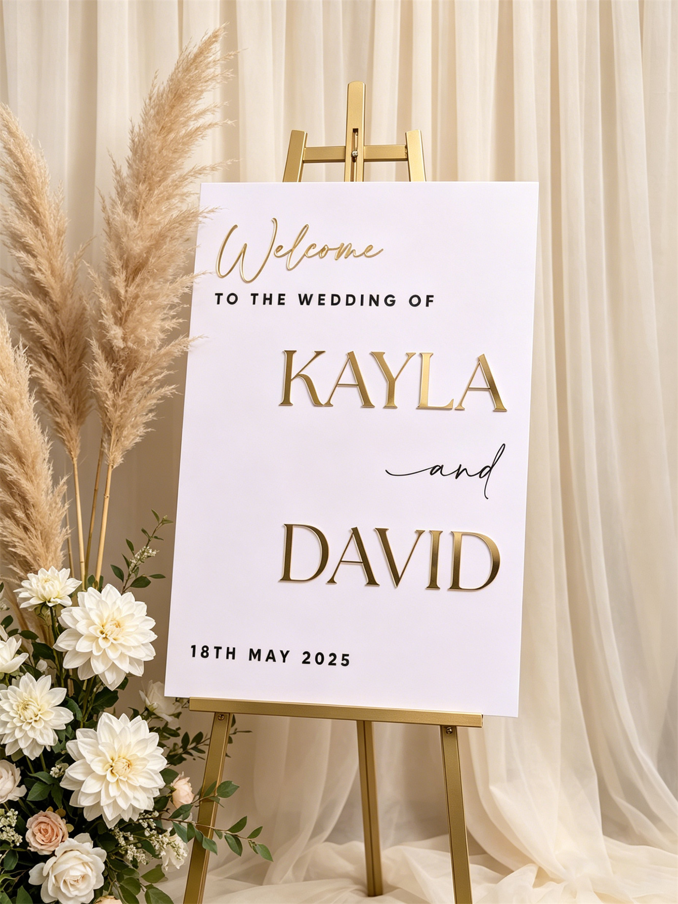Wedding Welcome Sign - Personalized acrylic wedding welcome sign, modern and fashionable decoration of the wedding entrance. Welcome to our wedding sign