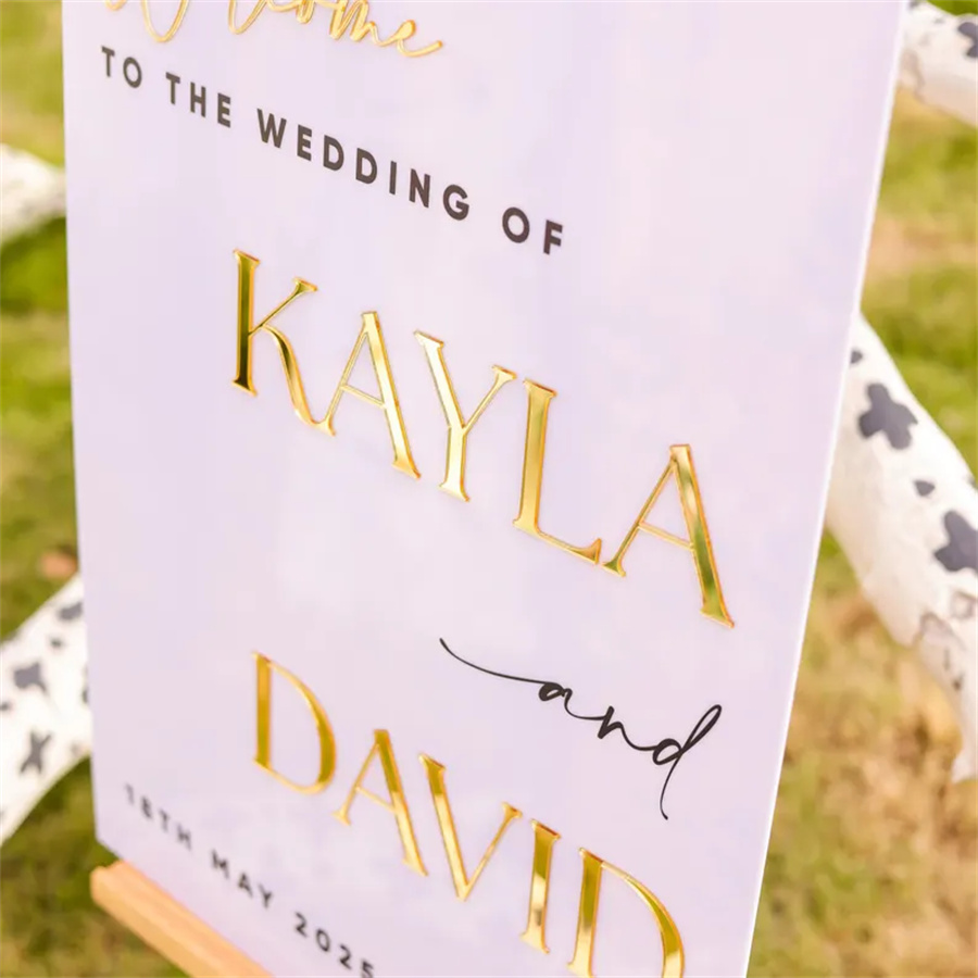 Wedding Welcome Sign - Personalized acrylic wedding welcome sign, modern and fashionable decoration of the wedding entrance. Welcome to our wedding sign