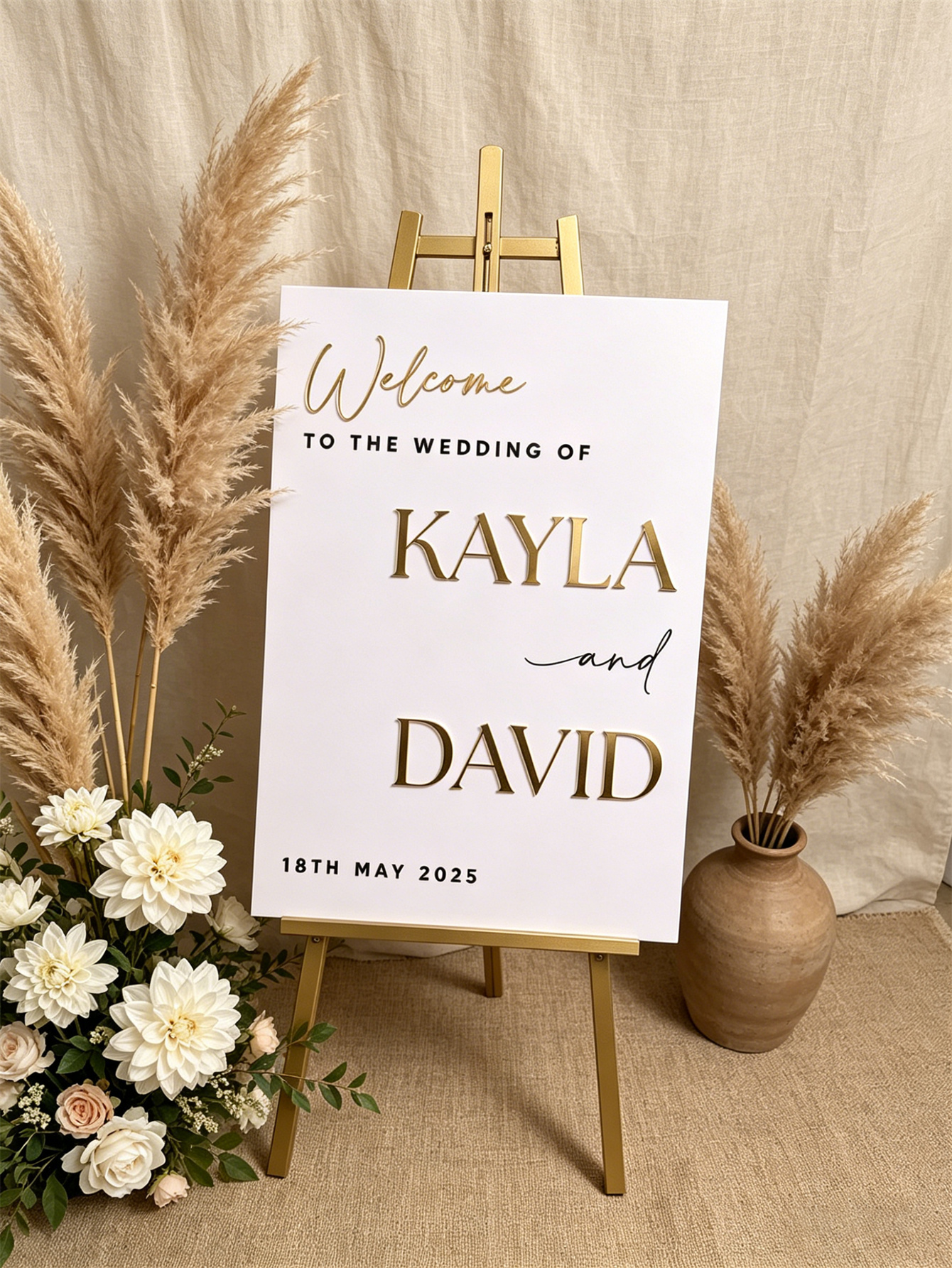 Wedding Welcome Sign - Personalized acrylic wedding welcome sign, modern and fashionable decoration of the wedding entrance. Welcome to our wedding sign