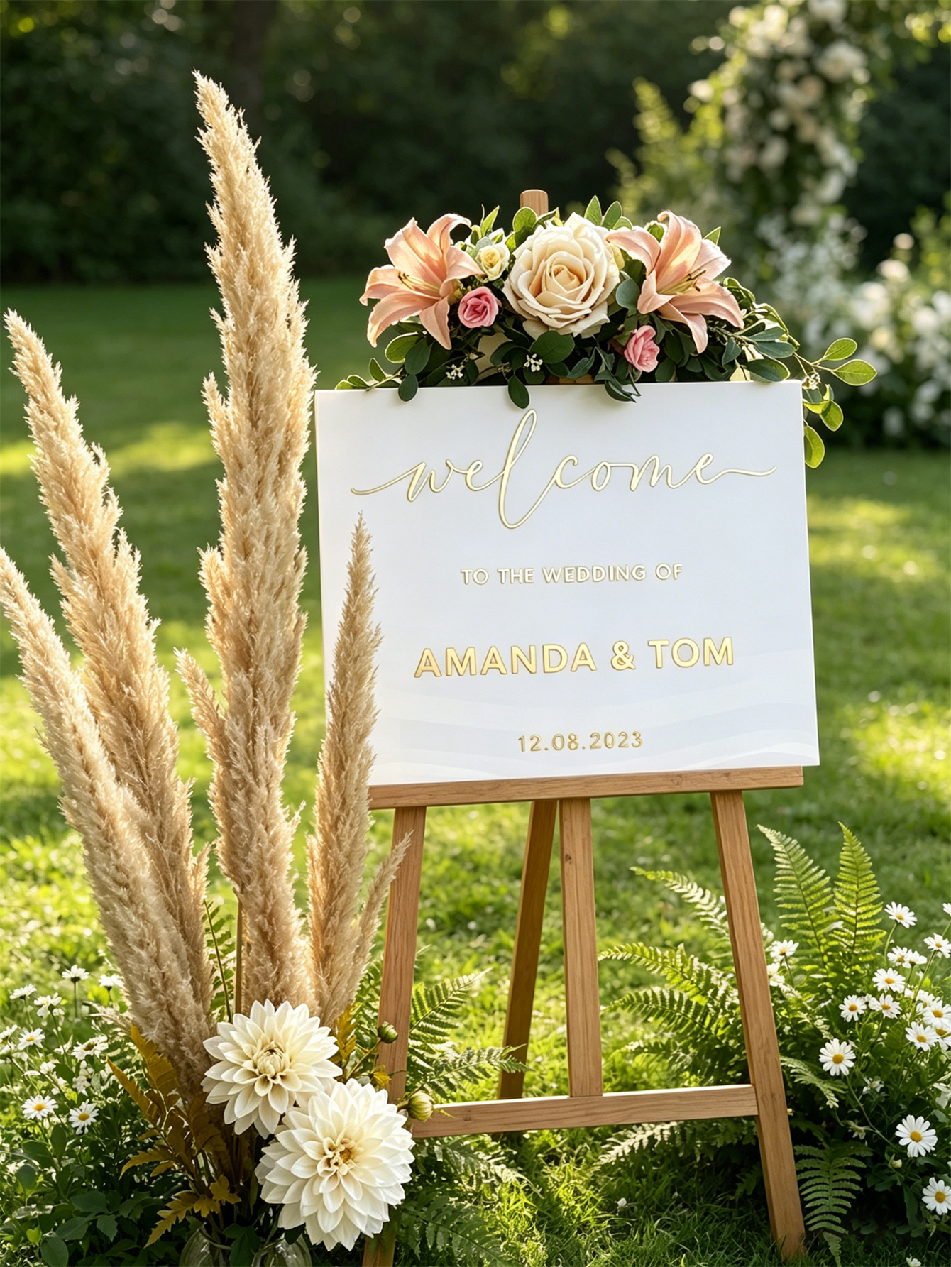Wedding Welcome Sign - Personalized acrylic wedding welcome sign, modern and fashionable decoration of the wedding entrance. Welcome to our wedding sign