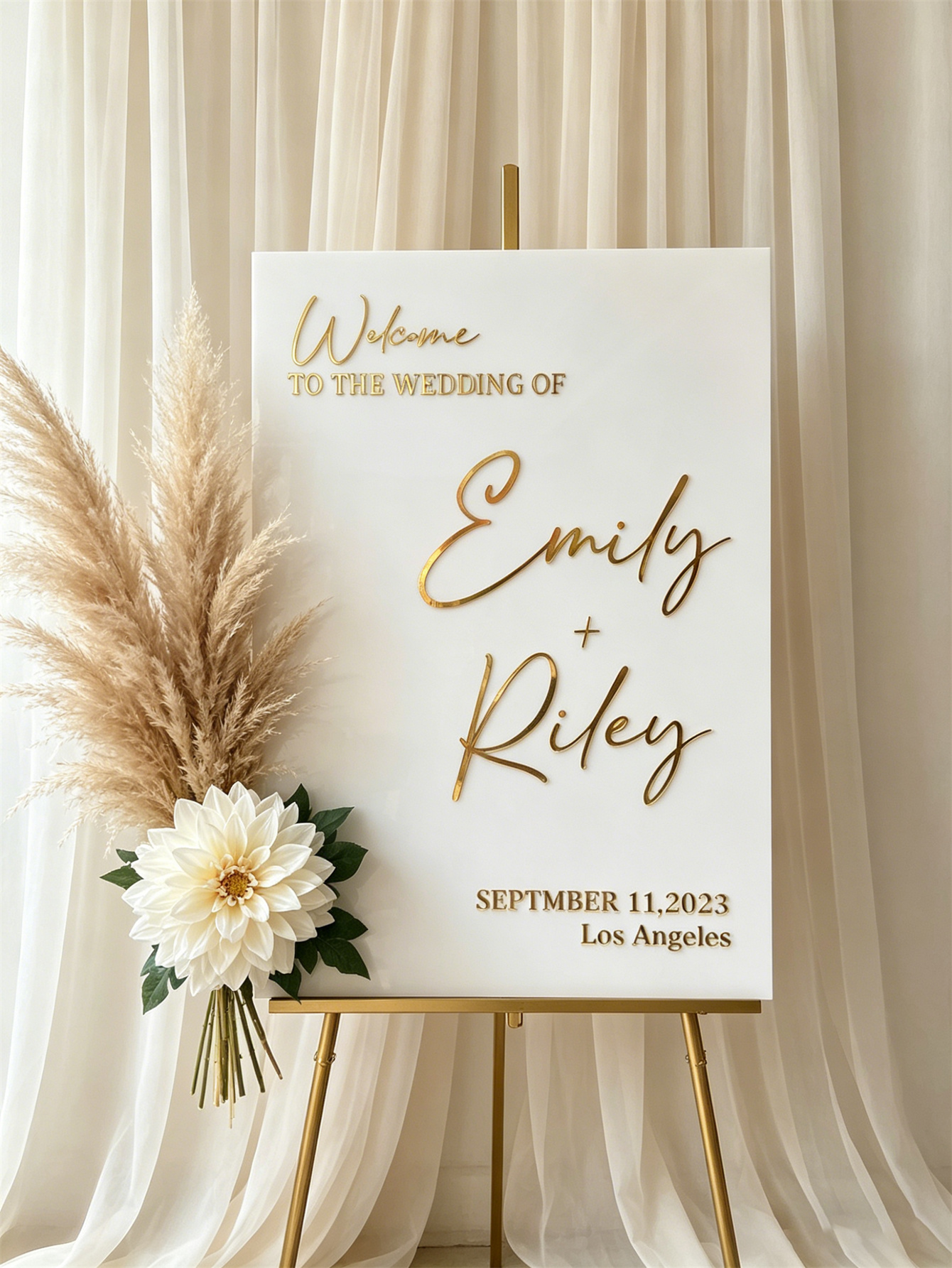 Wedding Welcome Sign - Personalized acrylic wedding welcome sign, modern and fashionable decoration of the wedding entrance. Welcome to our wedding sign