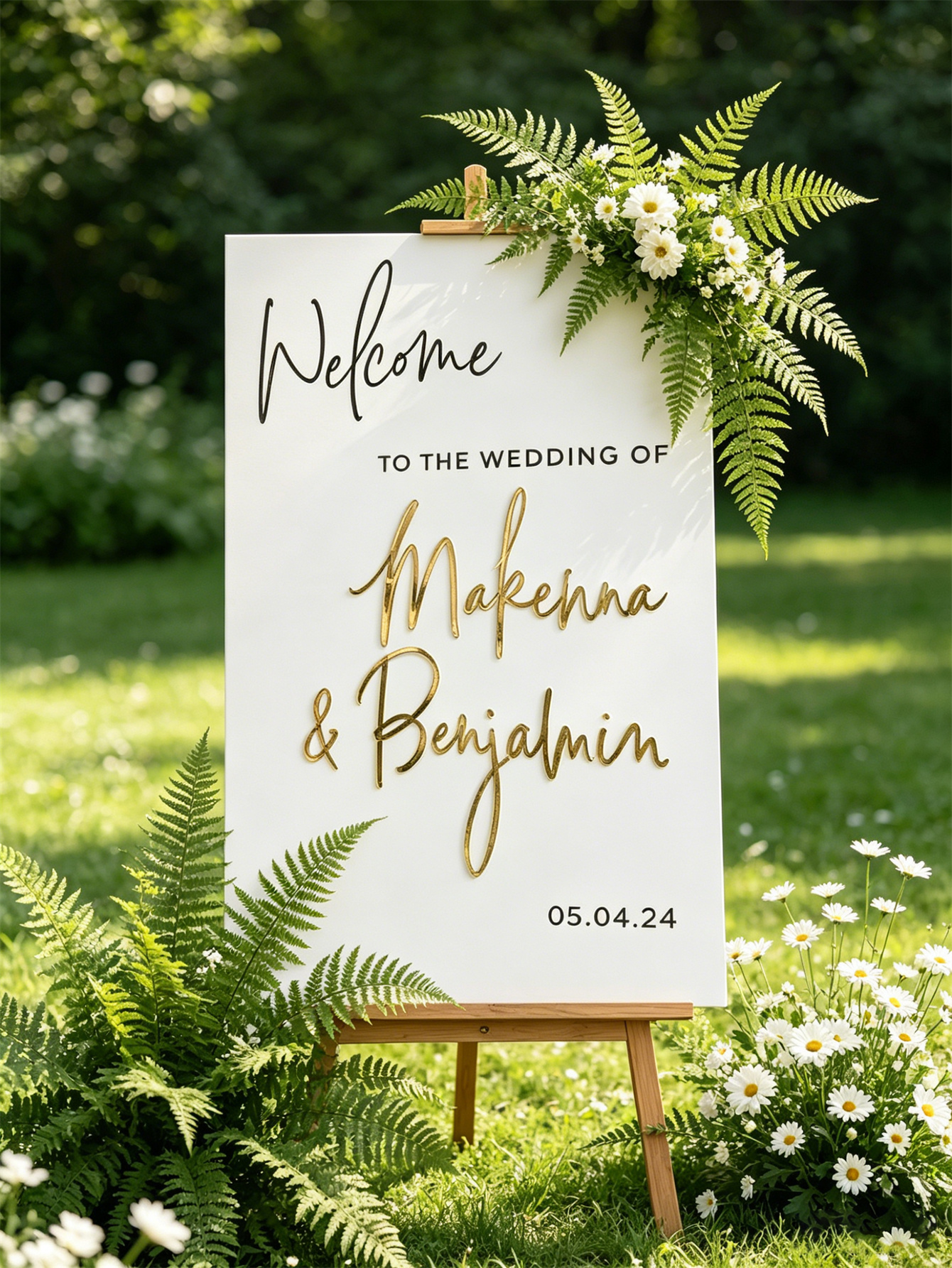Wedding Welcome Sign - Personalized acrylic wedding welcome sign, modern and fashionable decoration of the wedding entrance. Welcome to our wedding sign