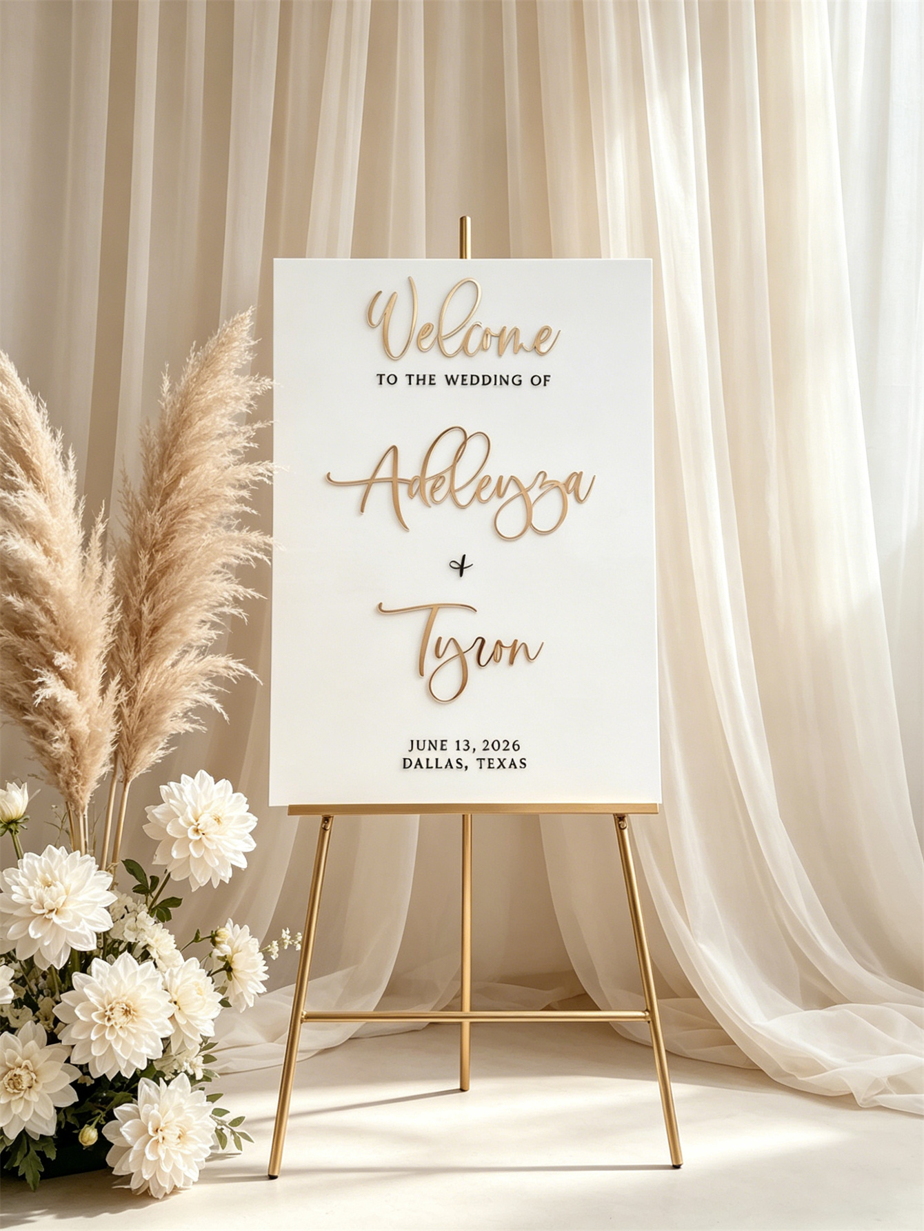 Wedding Welcome Sign - Personalized acrylic wedding welcome sign, modern and fashionable decoration of the wedding entrance. Welcome to our wedding sign