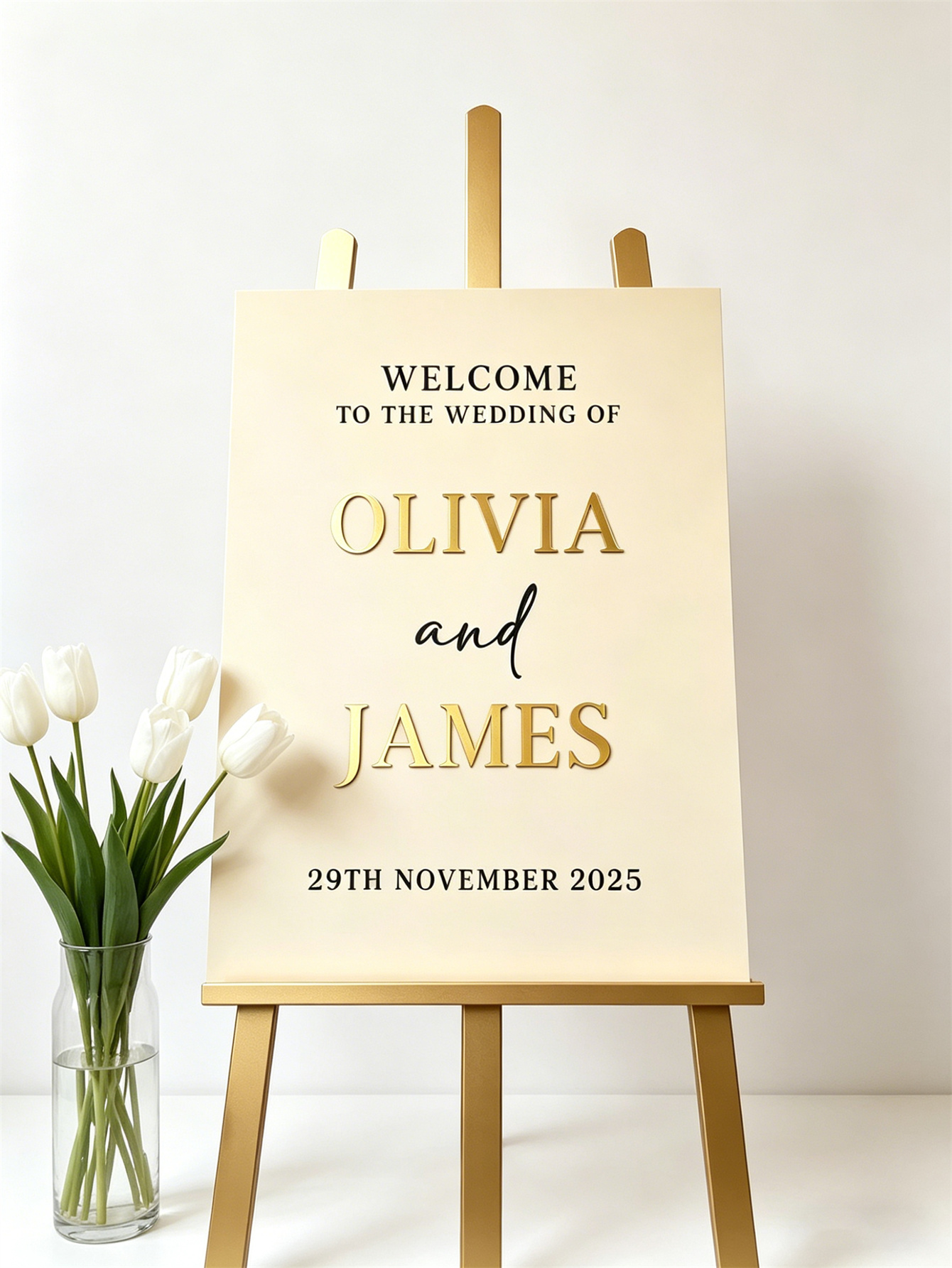 Wedding Welcome Sign - Personalized acrylic wedding welcome sign, modern and fashionable decoration of the wedding entrance. Welcome to our wedding sign