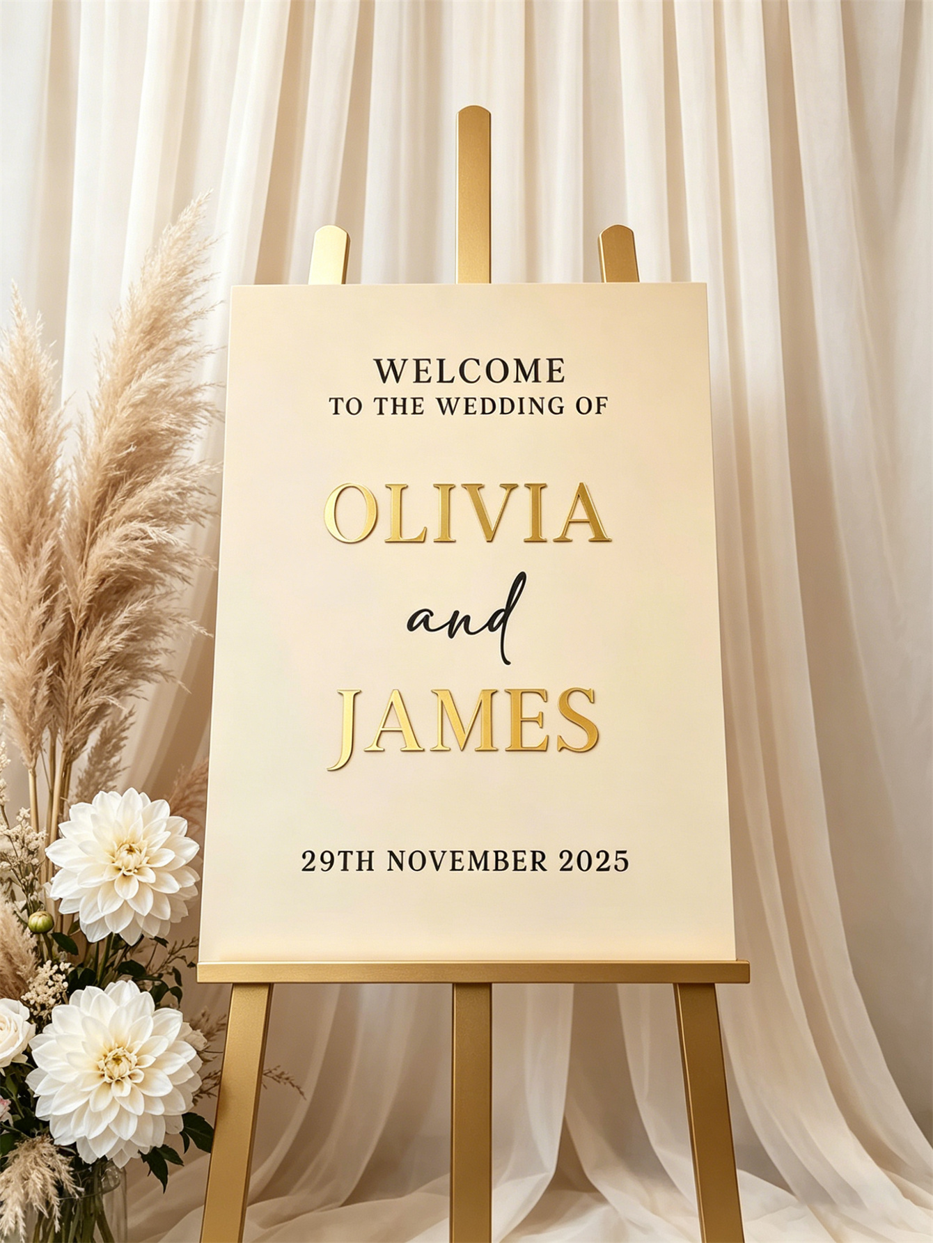 Wedding Welcome Sign - Personalized acrylic wedding welcome sign, modern and fashionable decoration of the wedding entrance. Welcome to our wedding sign