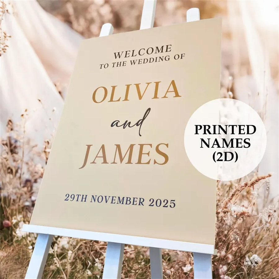 Wedding Welcome Sign - Personalized acrylic wedding welcome sign, modern and fashionable decoration of the wedding entrance. Welcome to our wedding sign
