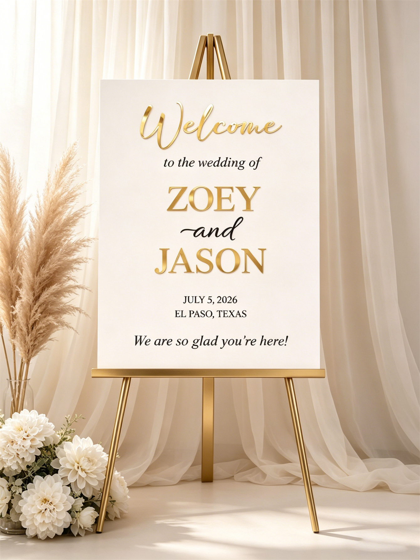Wedding Welcome Sign - Personalized acrylic wedding welcome sign, modern and fashionable decoration of the wedding entrance. Welcome to our wedding sign