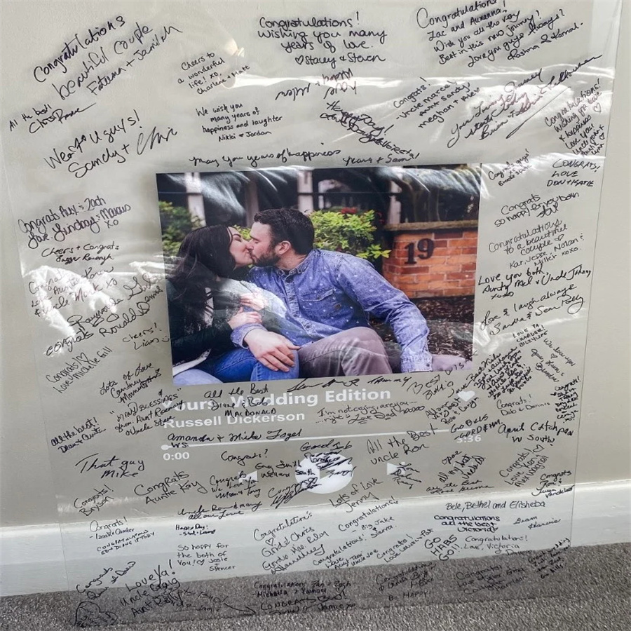 Music Player Style Acrylic Wedding Guest Book