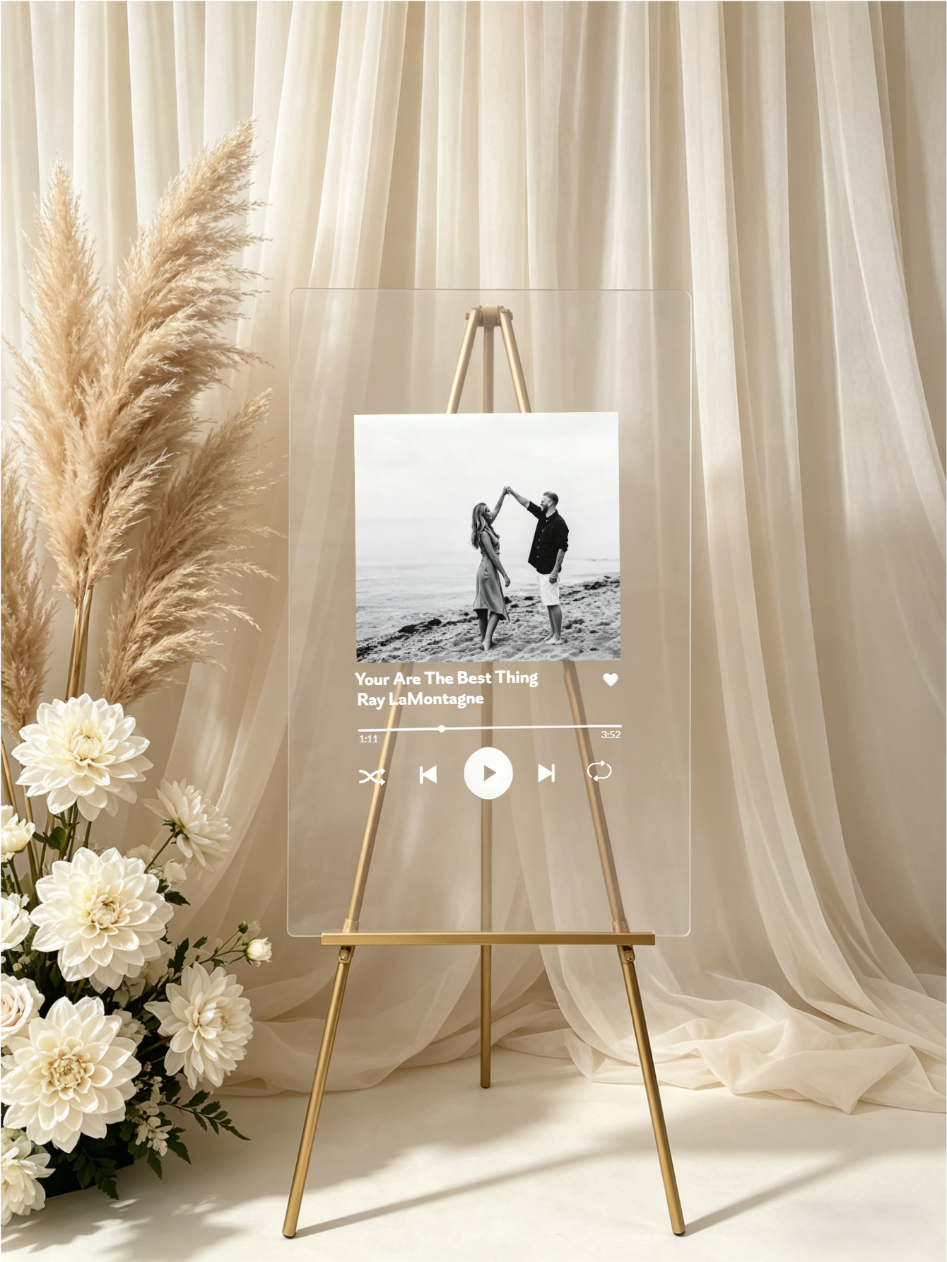 Music Player Style Acrylic Wedding Guest Book