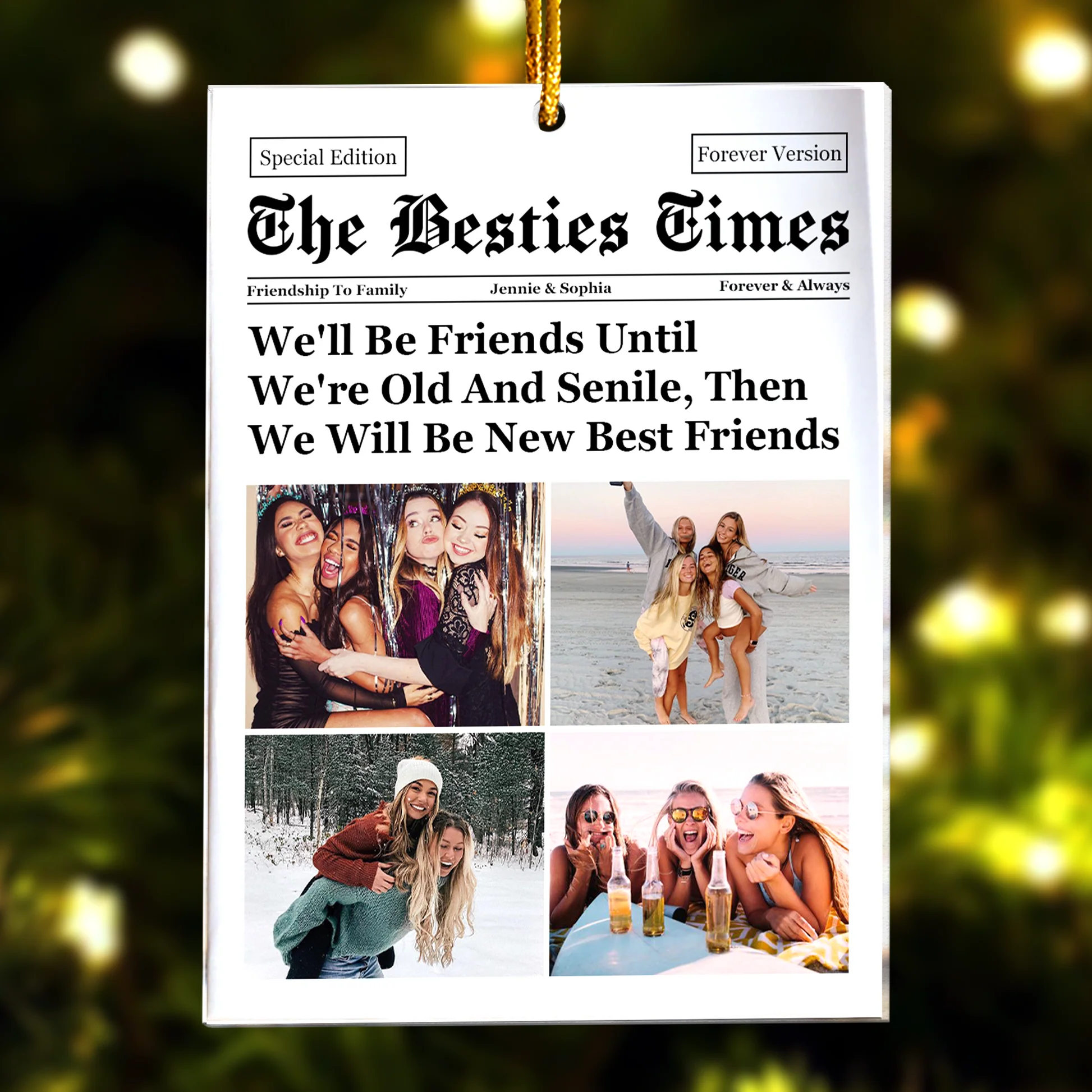 Friendship Thank-you Gift - Personalized Acrylic Photo Pendant - A gift for friends