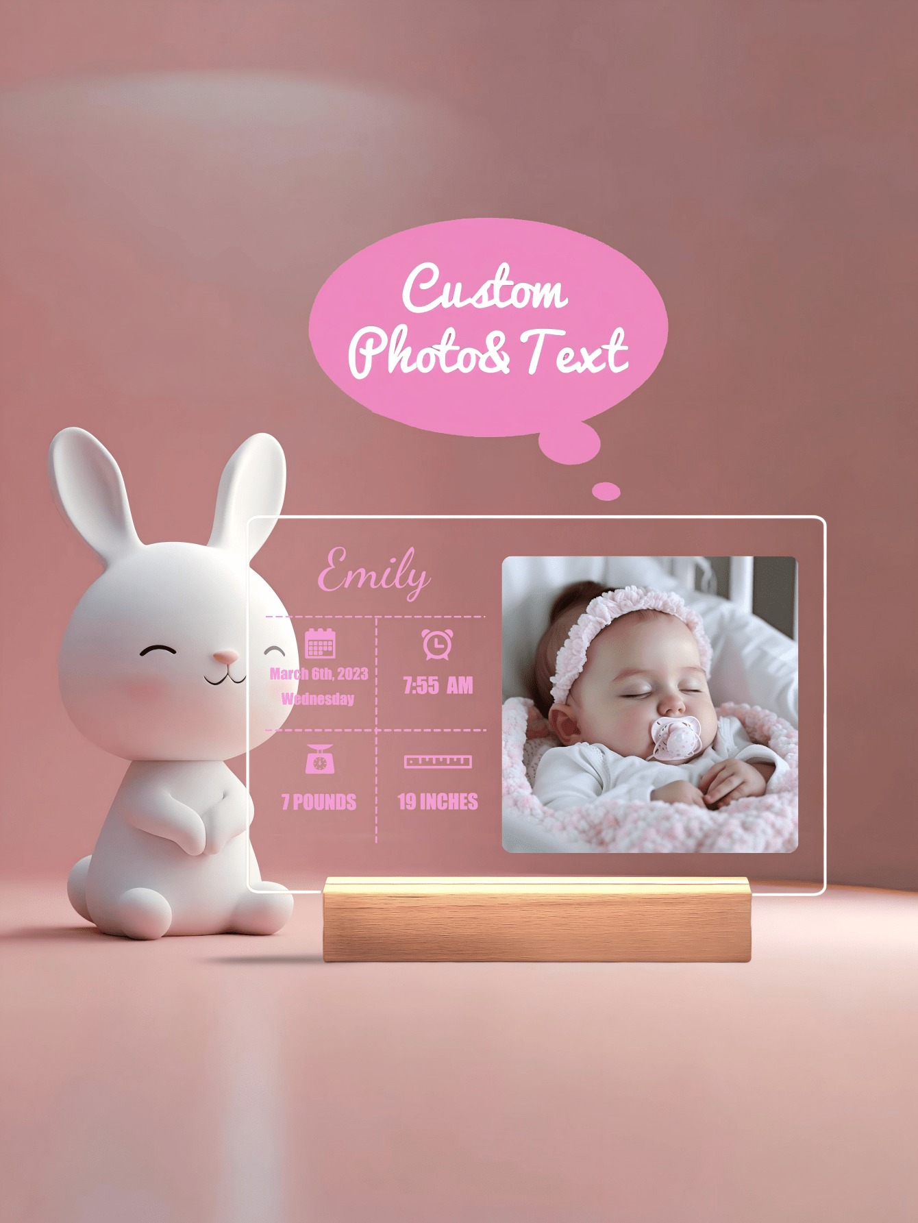 Personalized Couples Heart Photo Night Light