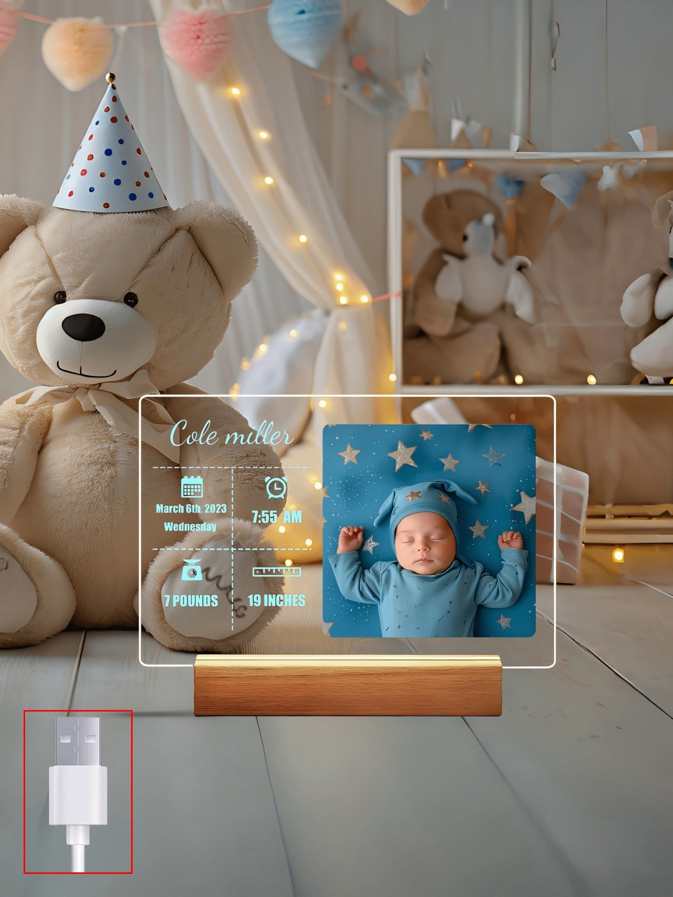 Personalized Couples Heart Photo Night Light