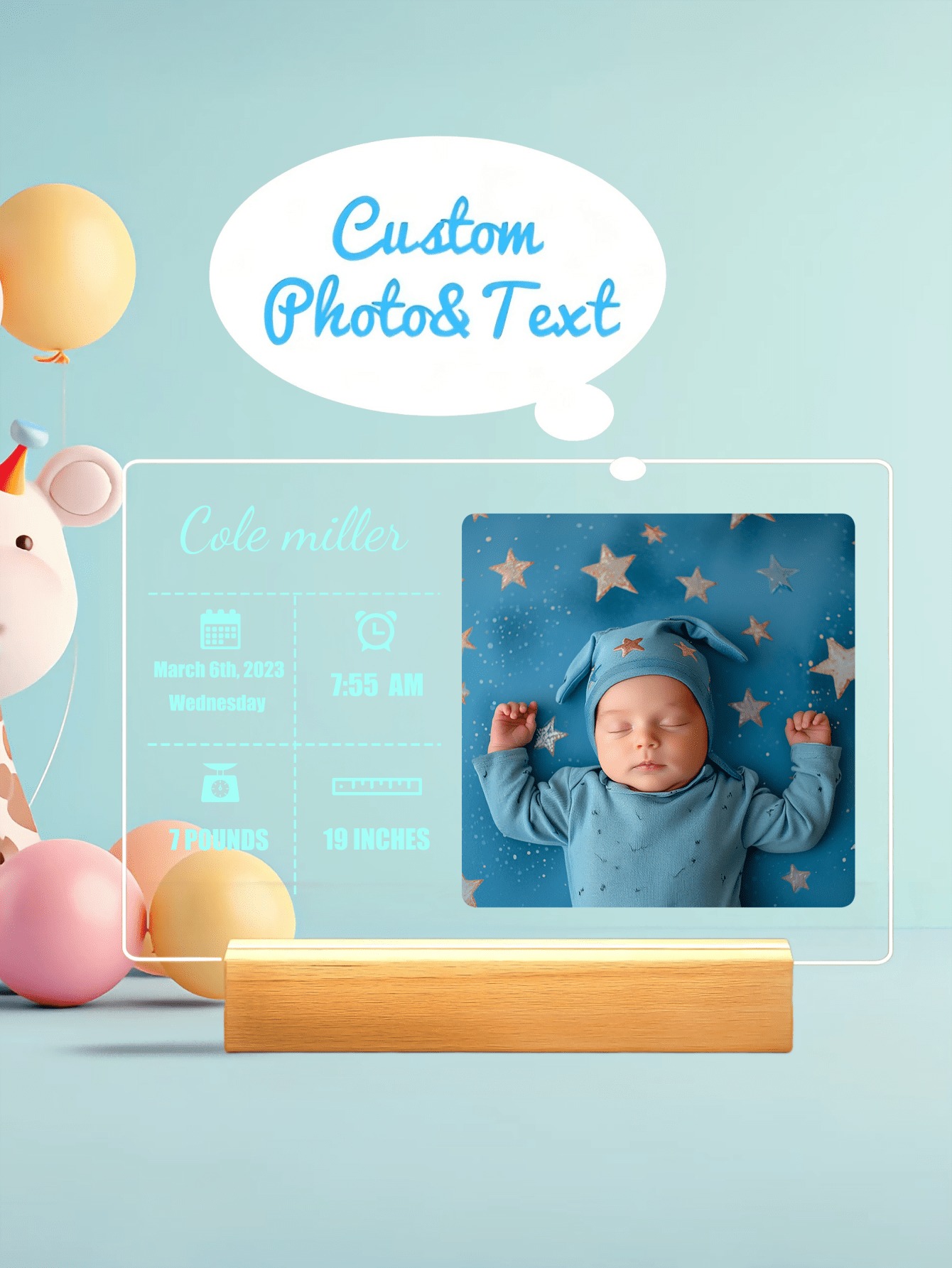 Personalized Couples Heart Photo Night Light