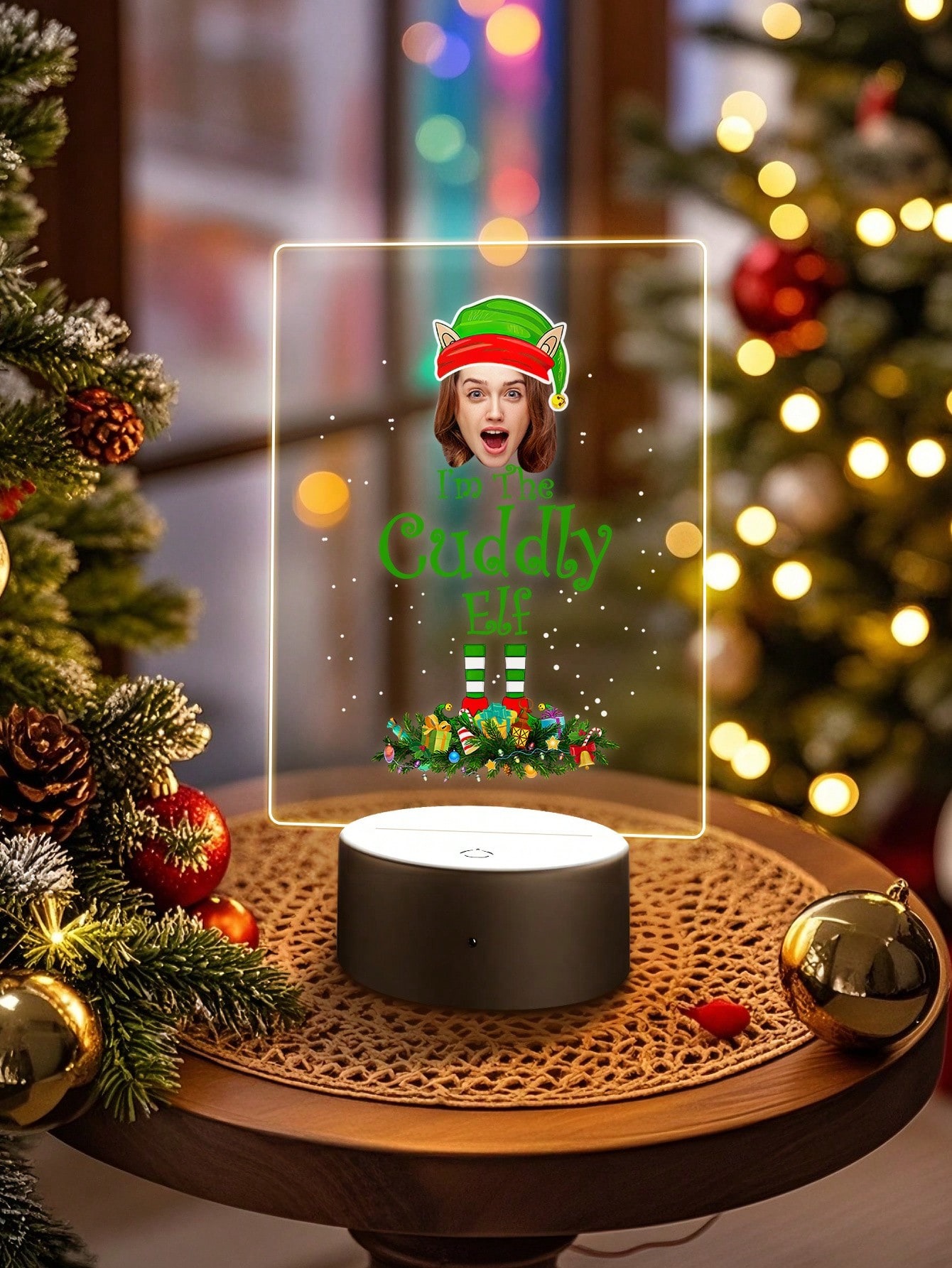 Custom Elf Photo Night Light