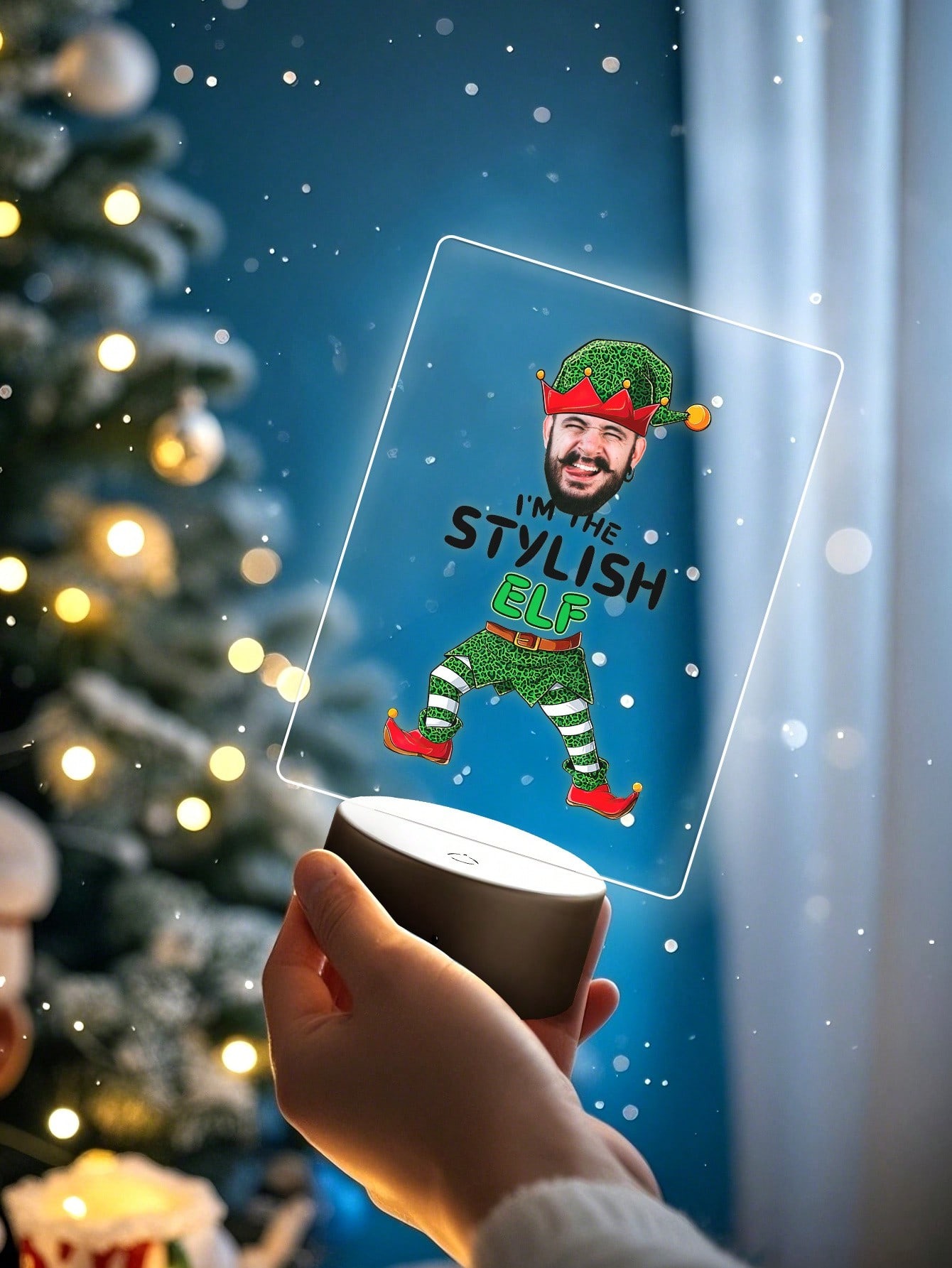 Custom Elf Photo Night Light