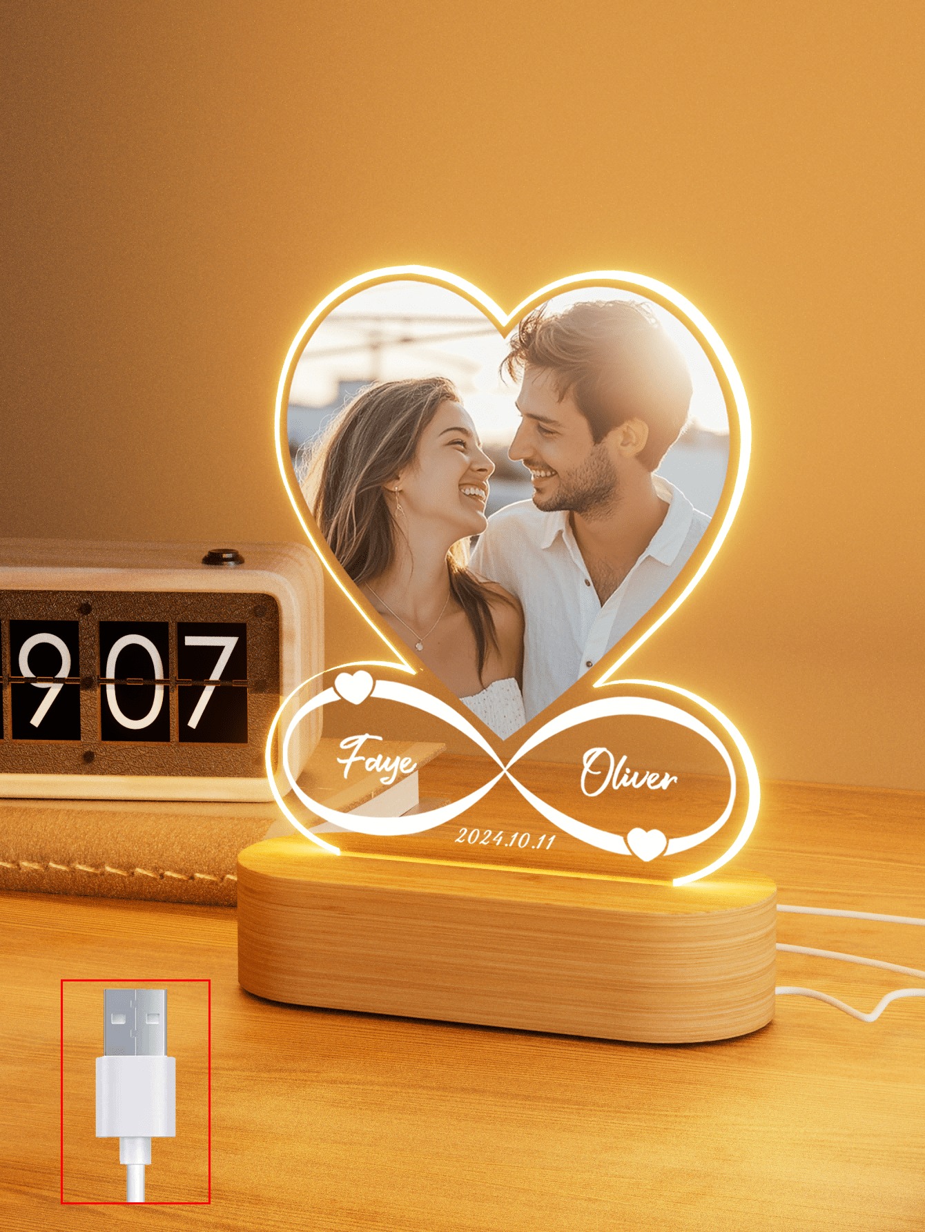 DIY Heart Photo Night Light Frame