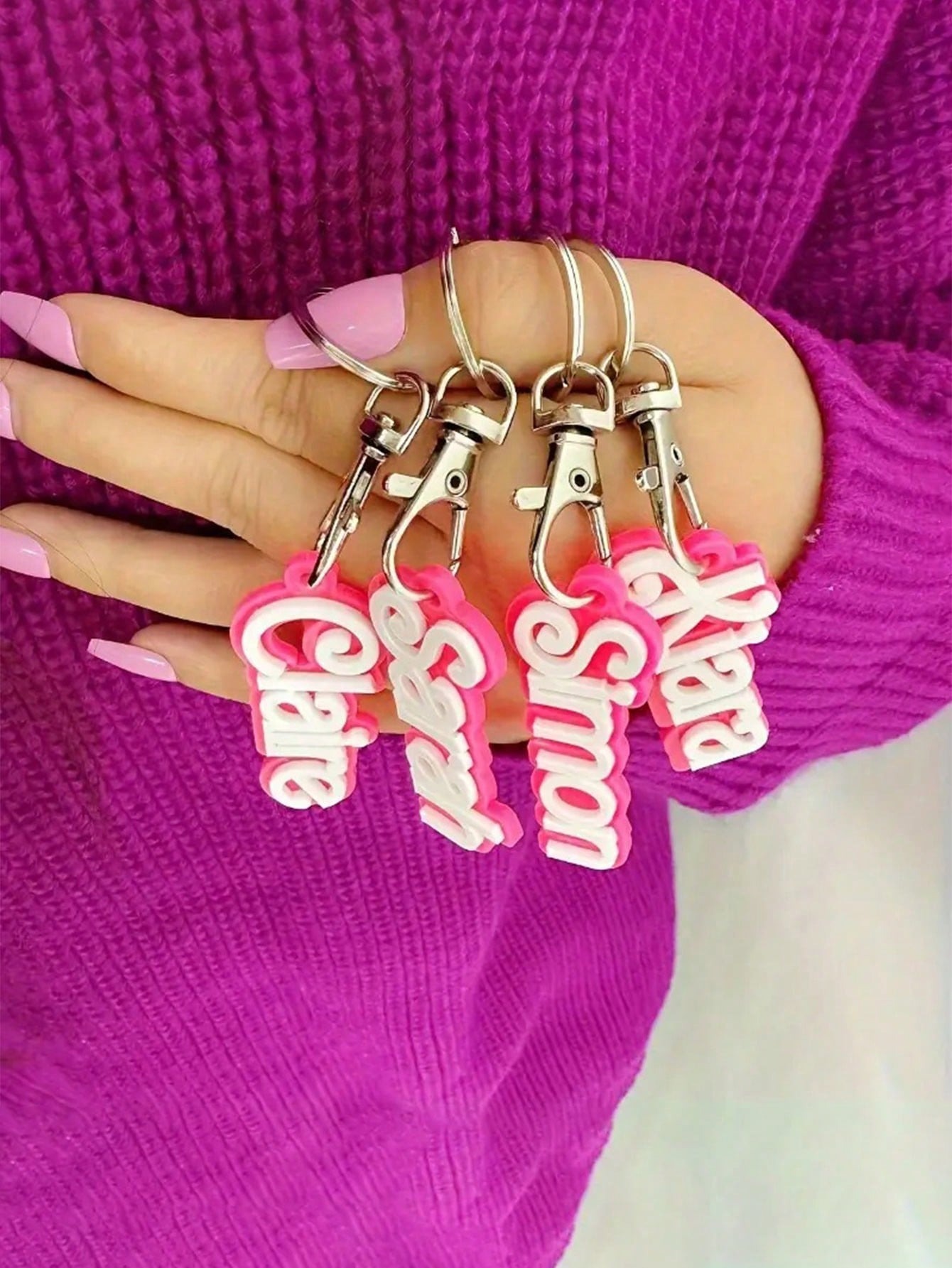 Pinky Personalized Acrylic Keychain Double-Layer