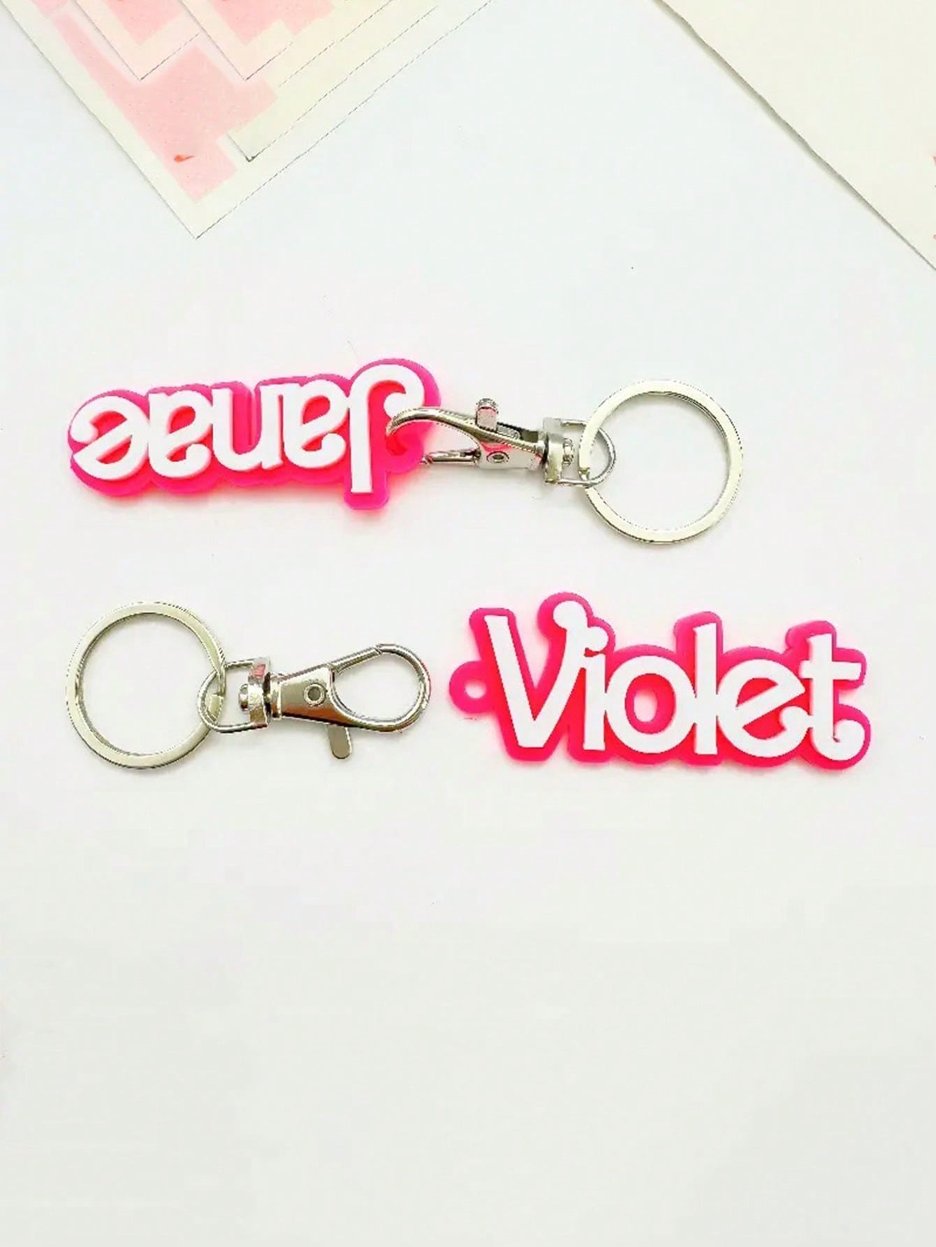 Pinky Personalized Acrylic Keychain Double-Layer