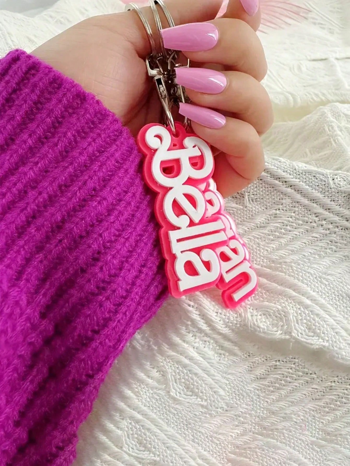Pinky Personalized Acrylic Keychain Double-Layer
