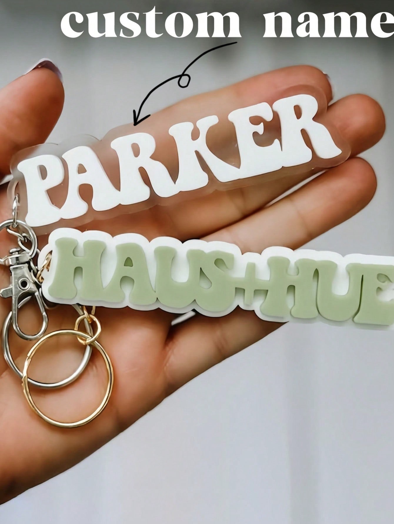 Personalized Retro Name Tag Acrylic Keychain
