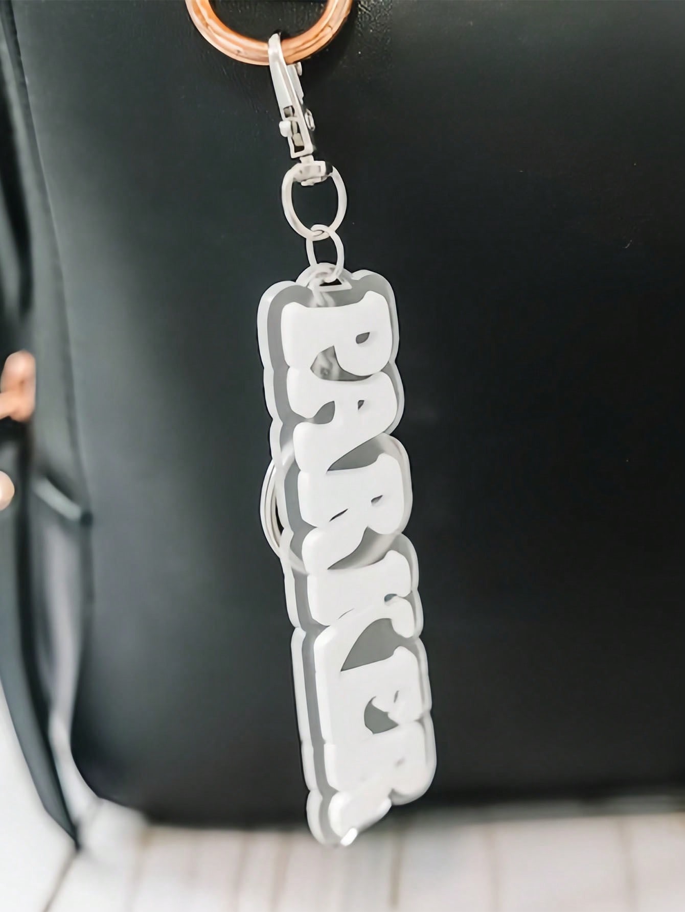 Personalized Retro Name Tag Acrylic Keychain
