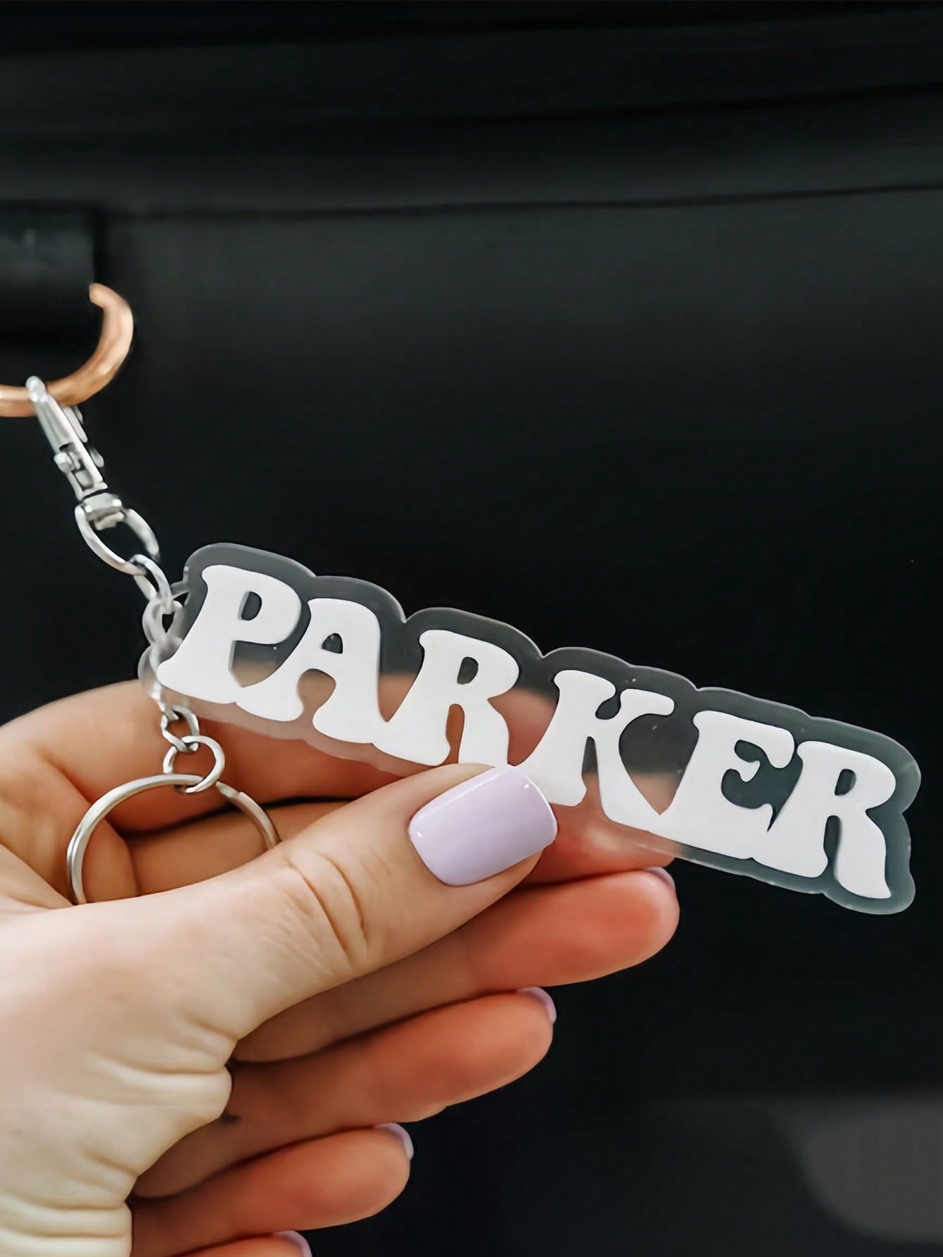 Personalized Retro Name Tag Acrylic Keychain