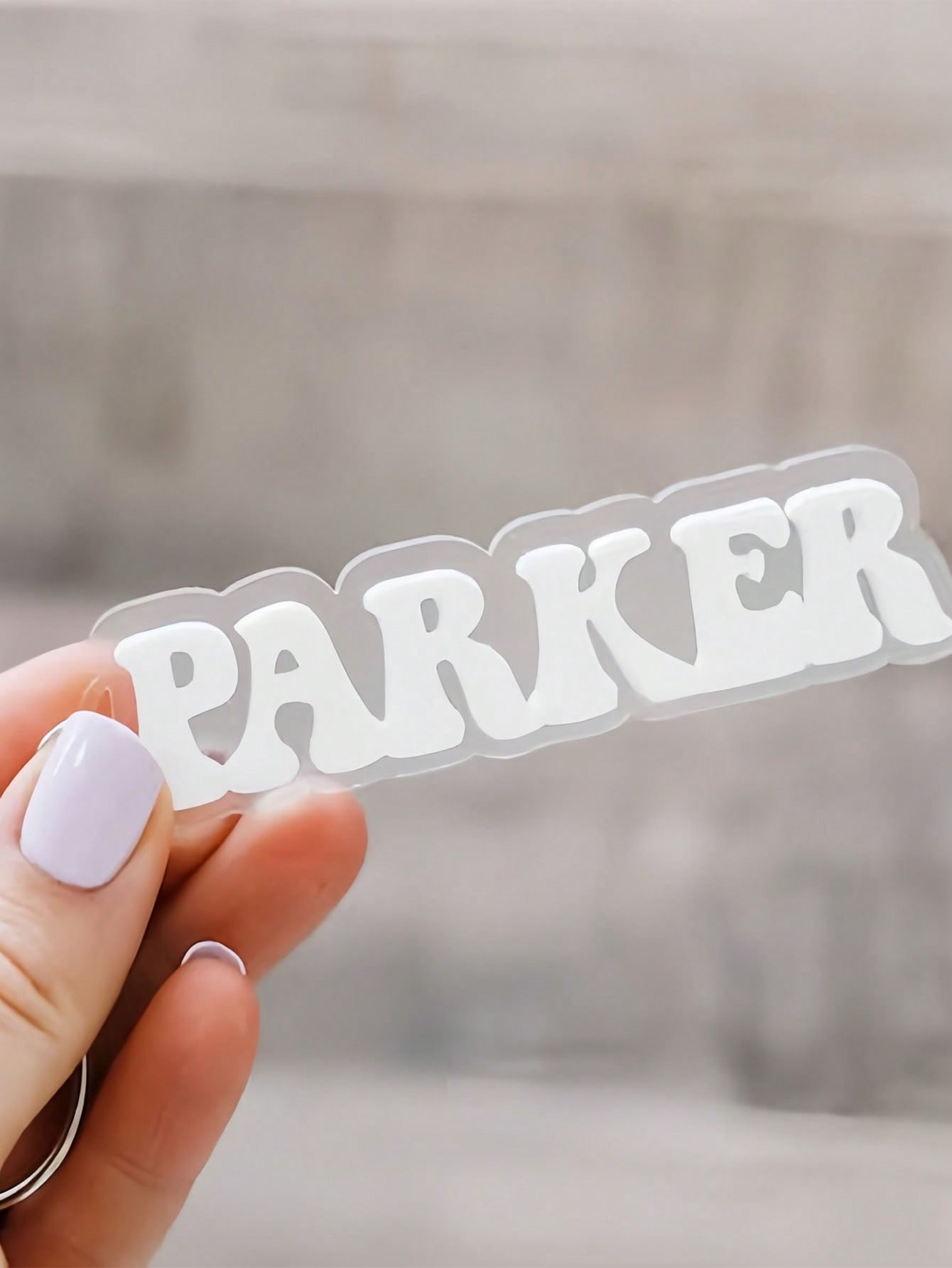 Personalized Retro Name Tag Acrylic Keychain