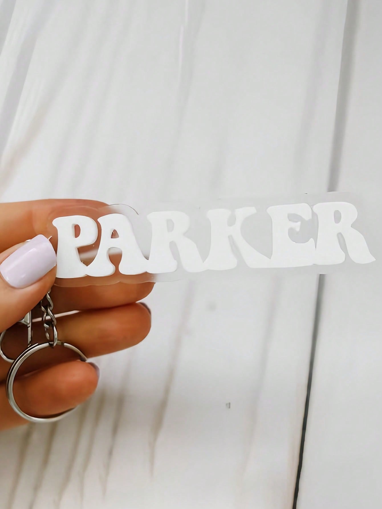 Personalized Retro Name Tag Acrylic Keychain