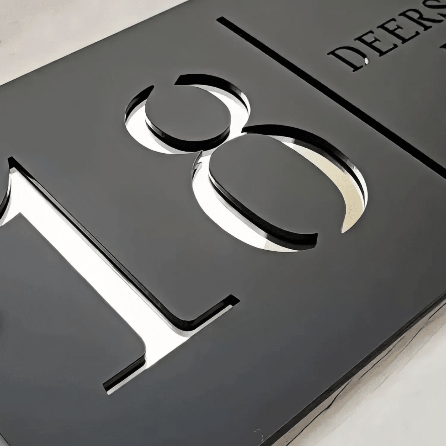 Customize Acrylic House Number Sign in Black & Gold