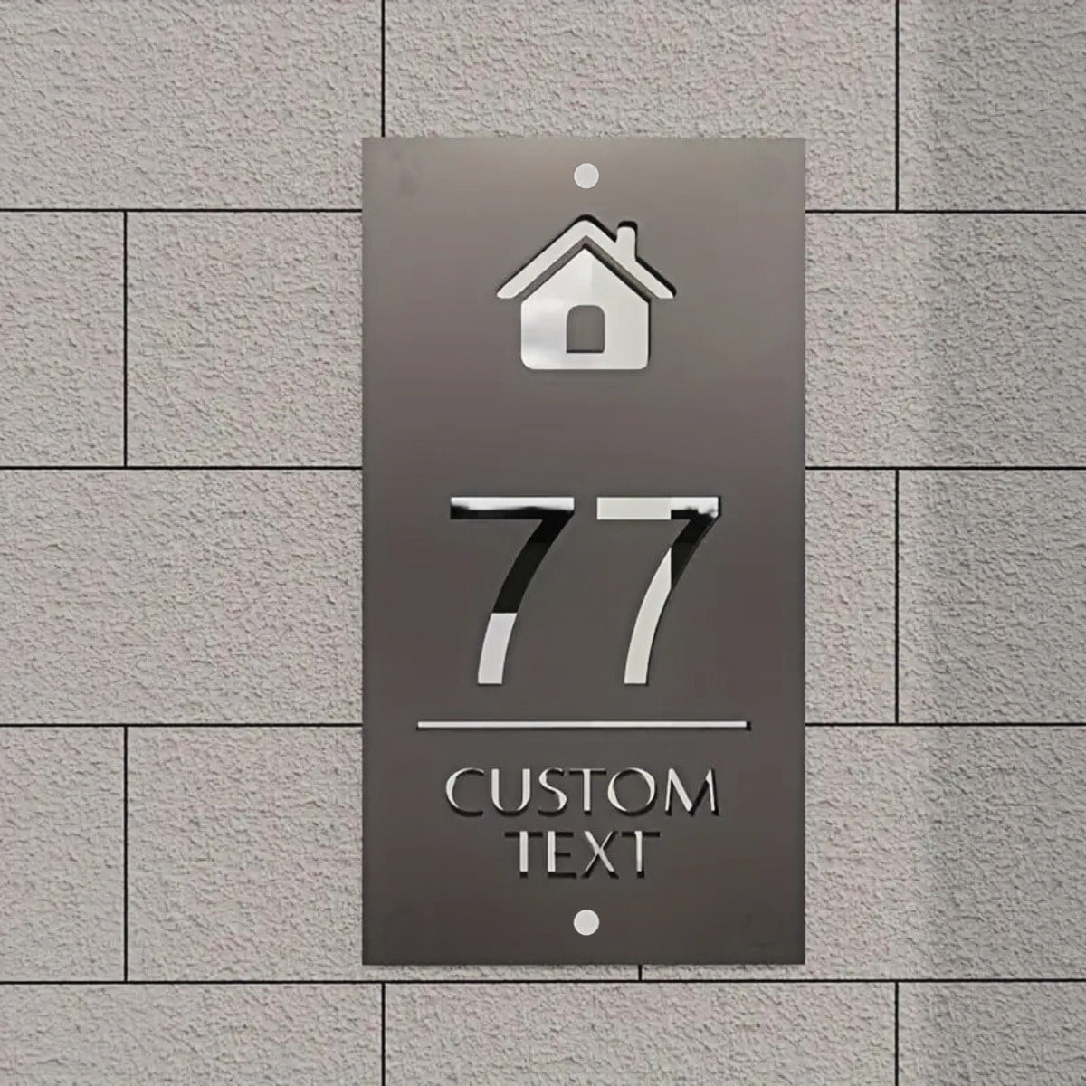 Customize Acrylic House Number Sign in Black & Gold