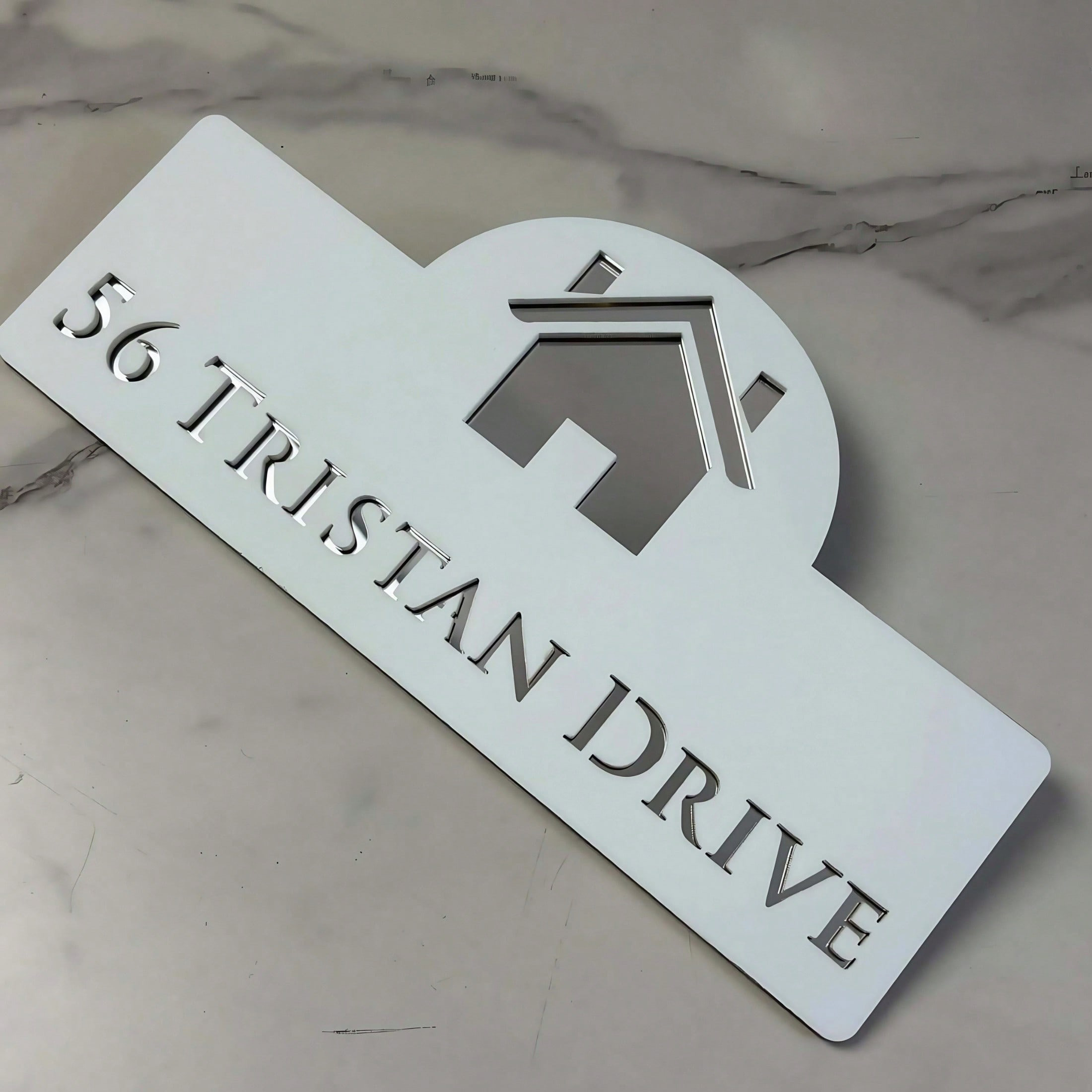 Gold Acrylic House Number Sign
