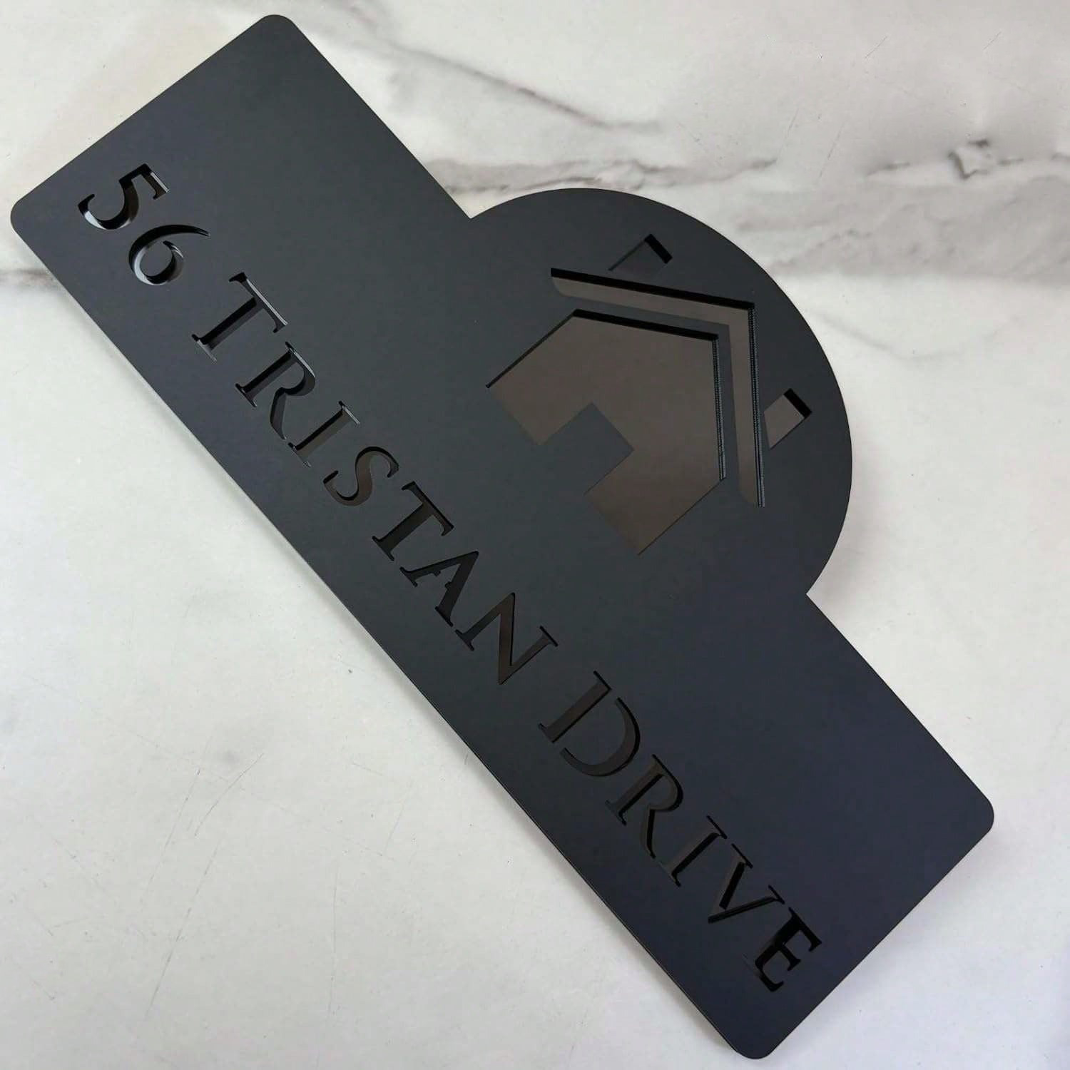 Gold Acrylic House Number Sign