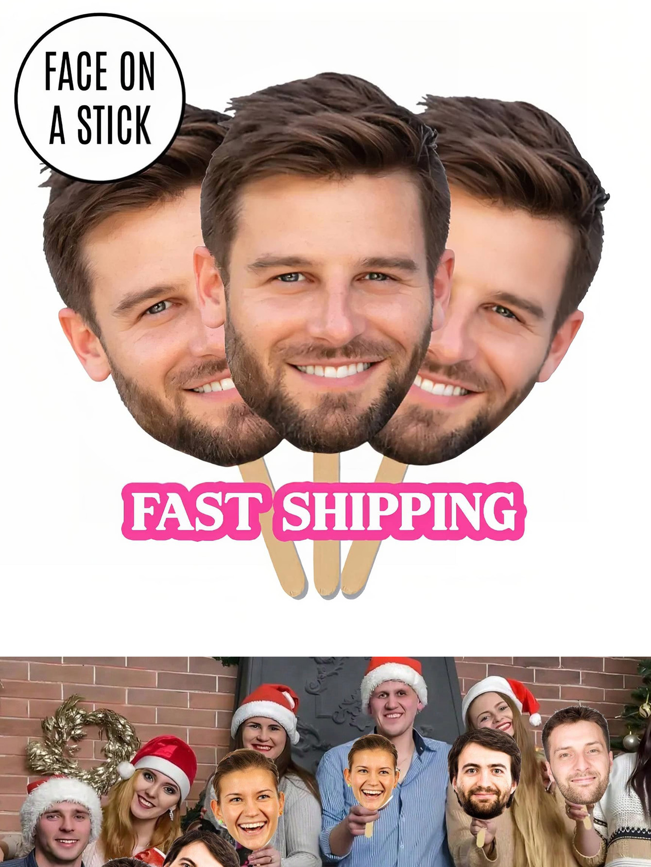 Customizable Big Faces On A Stick Fun Party Decoration