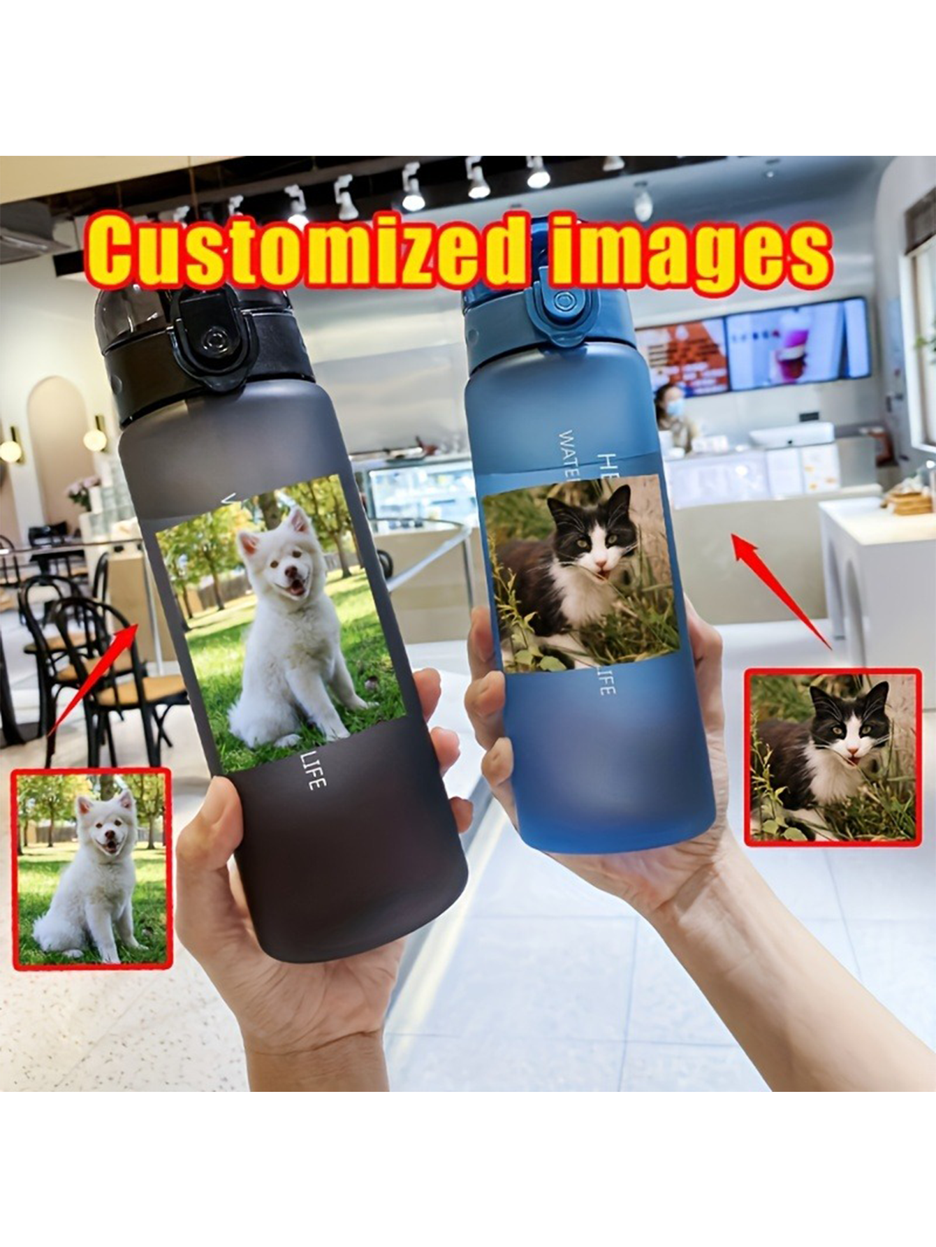 Custom Photo Frosted 780ml Water Bottle