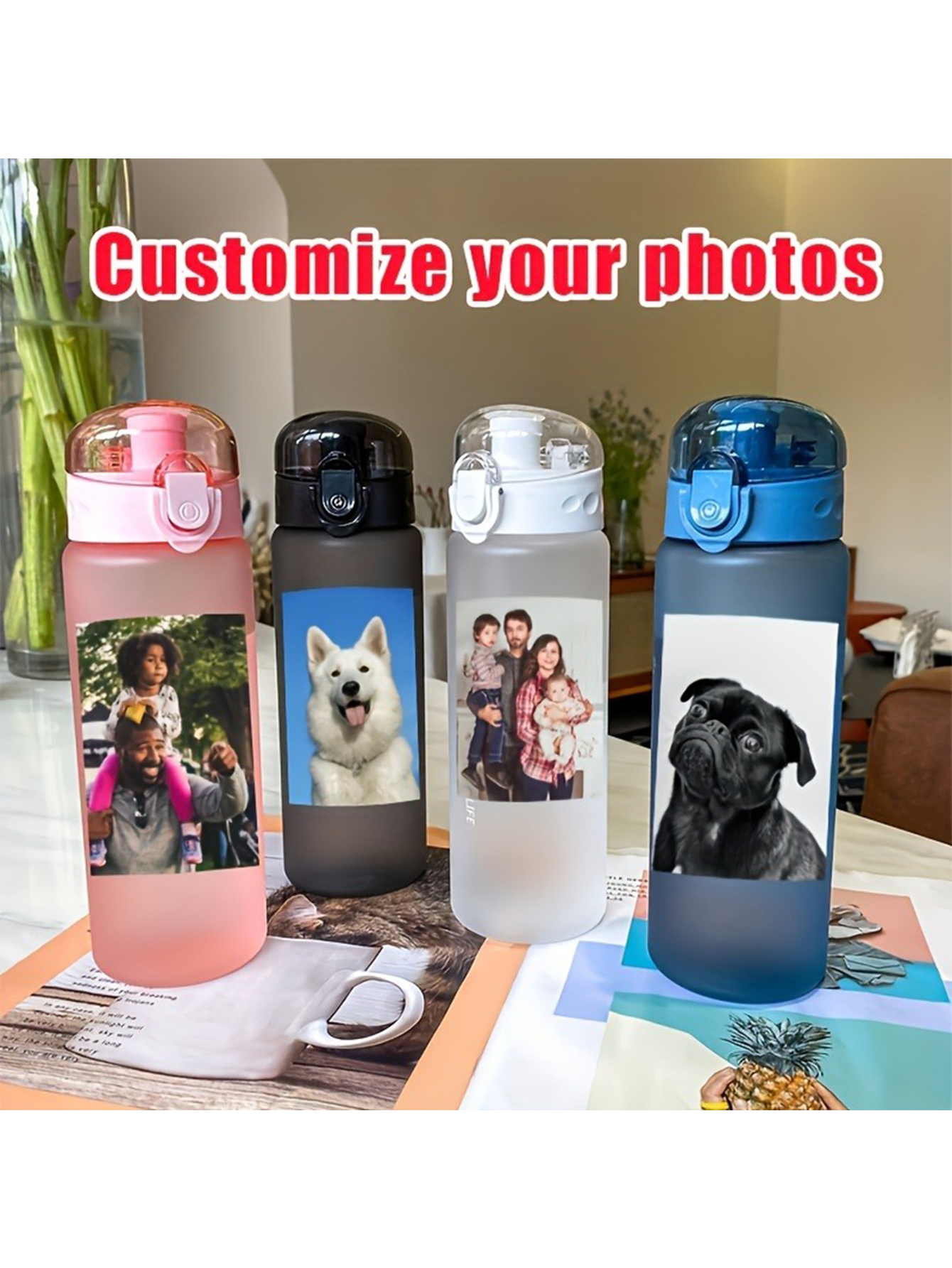 Custom Photo Frosted 780ml Water Bottle