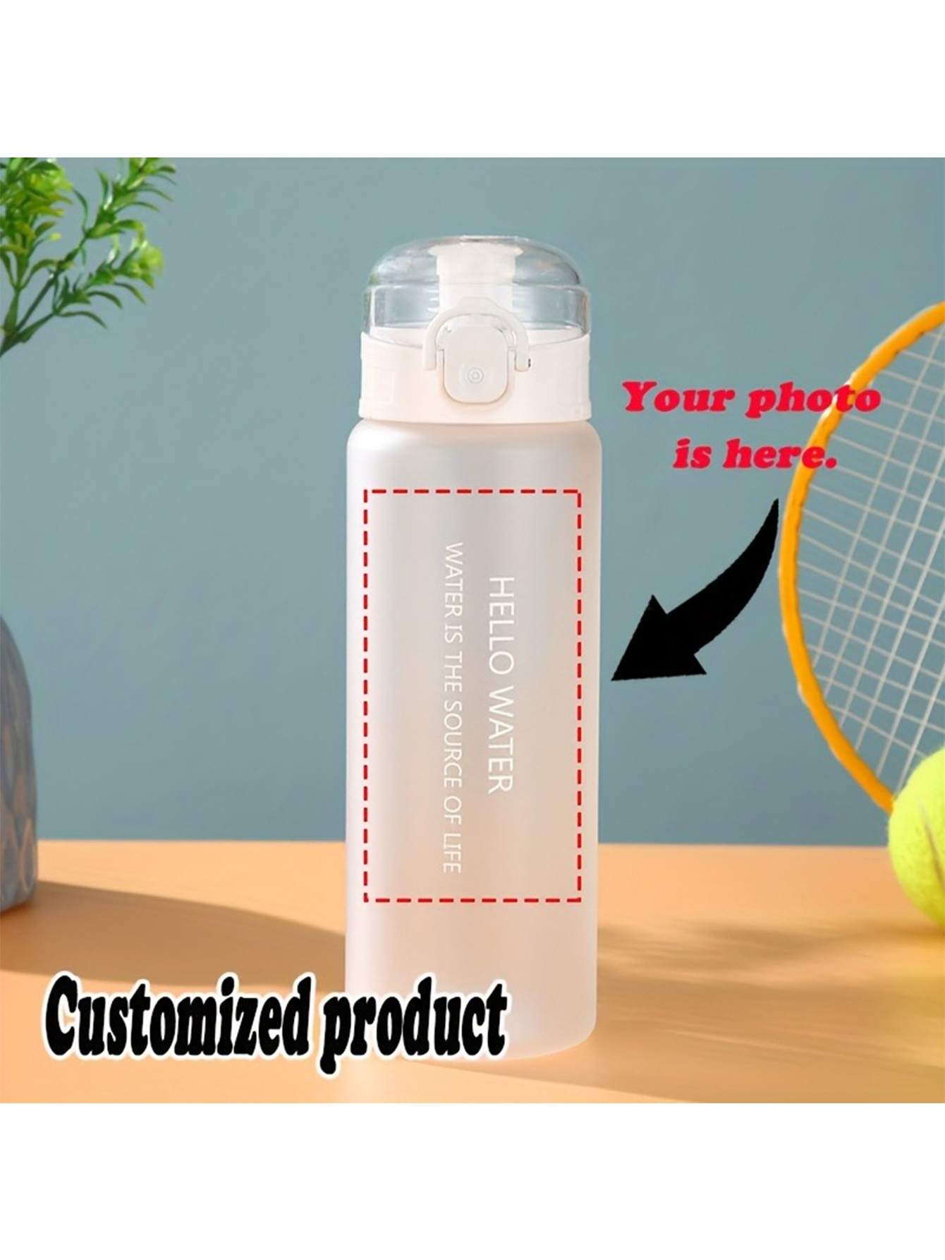 Custom Photo Frosted 780ml Water Bottle