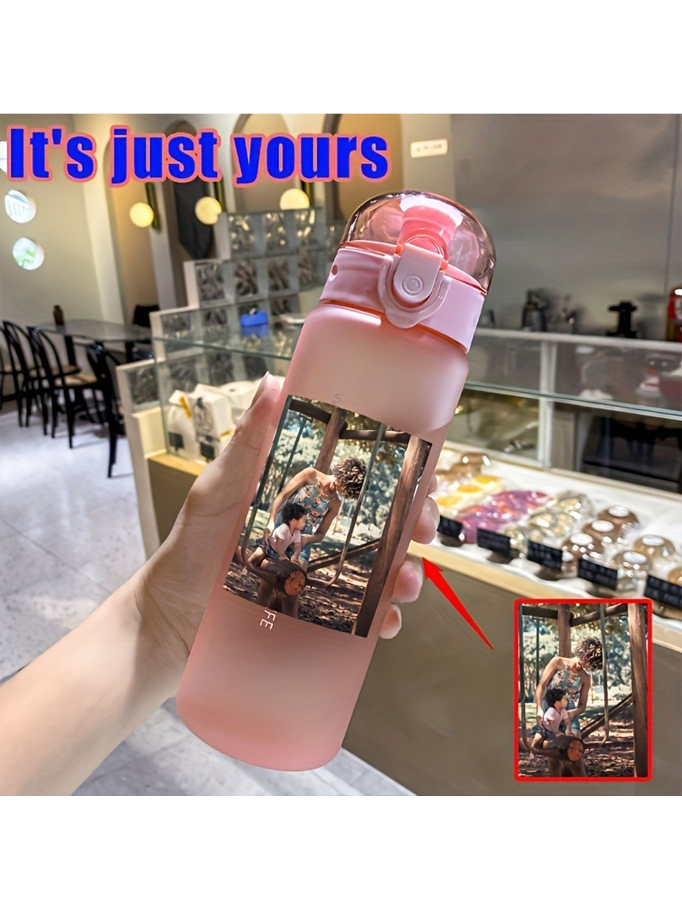 Custom Photo Frosted 780ml Water Bottle