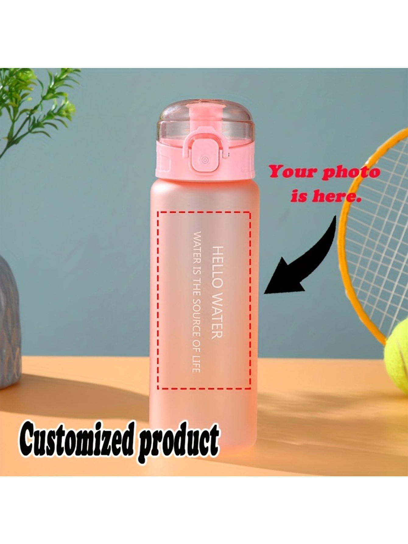 Custom Photo Frosted 780ml Water Bottle