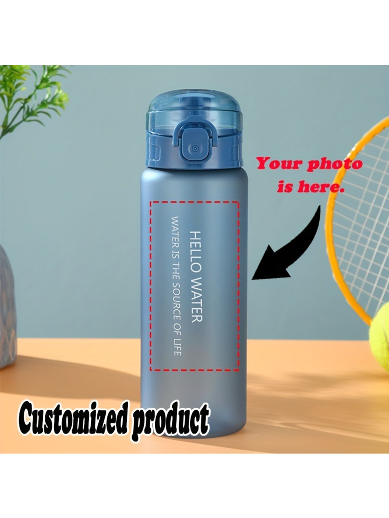 Custom Photo Frosted 780ml Water Bottle