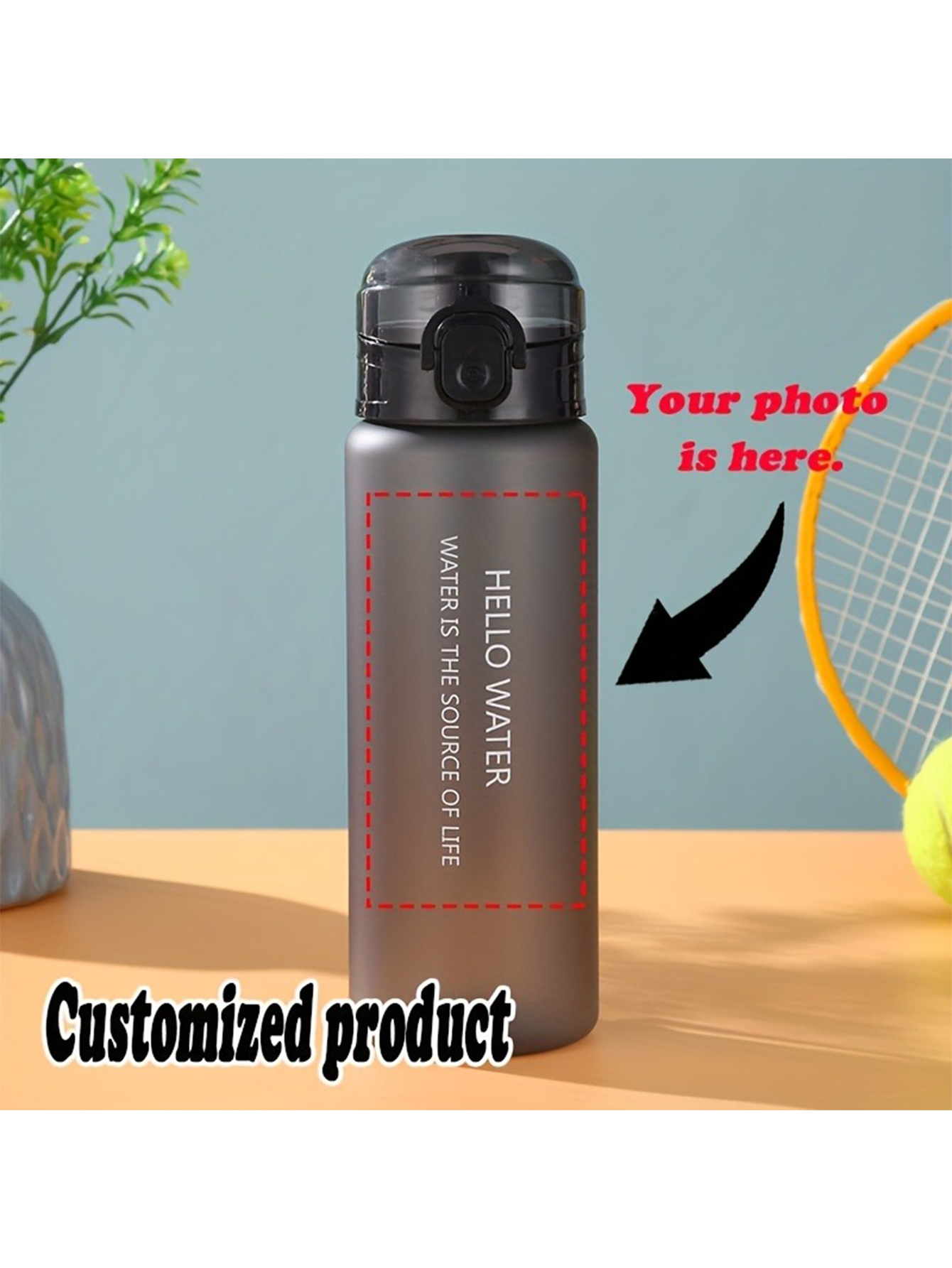 Custom Photo Frosted 780ml Water Bottle