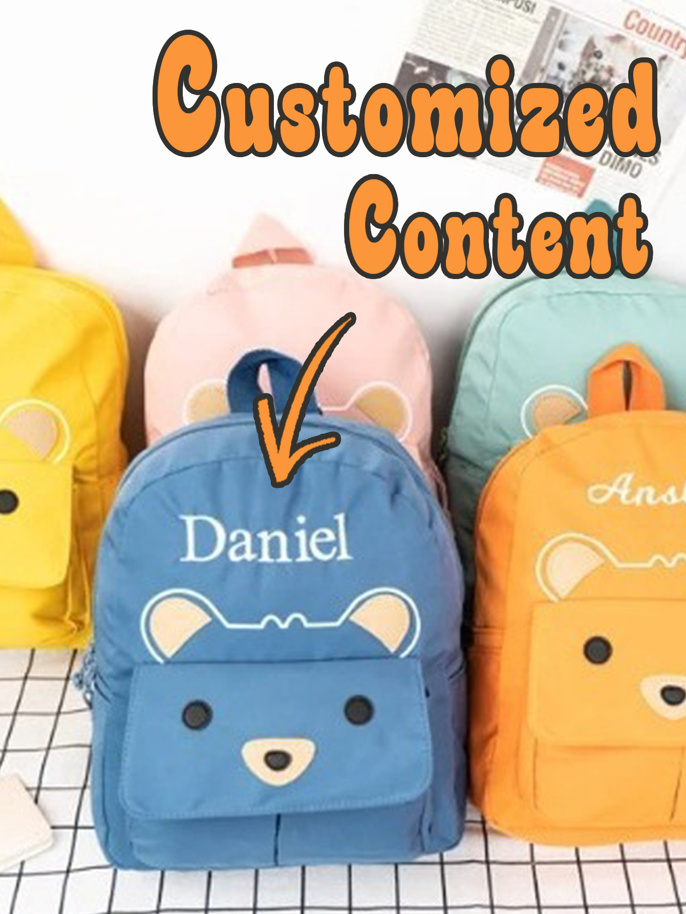 Custom Bear Backpack for Kids – Personalized Travel Bag