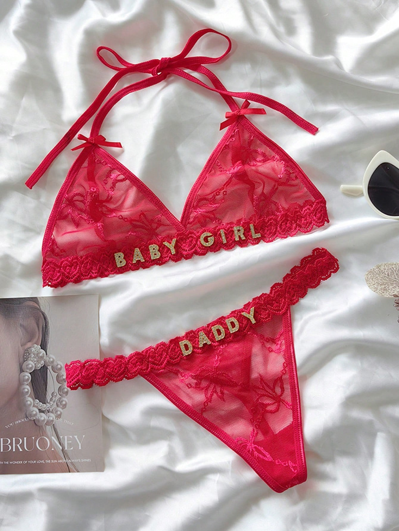 Custom Sexy Lingerie 1 Set Low Waist Design