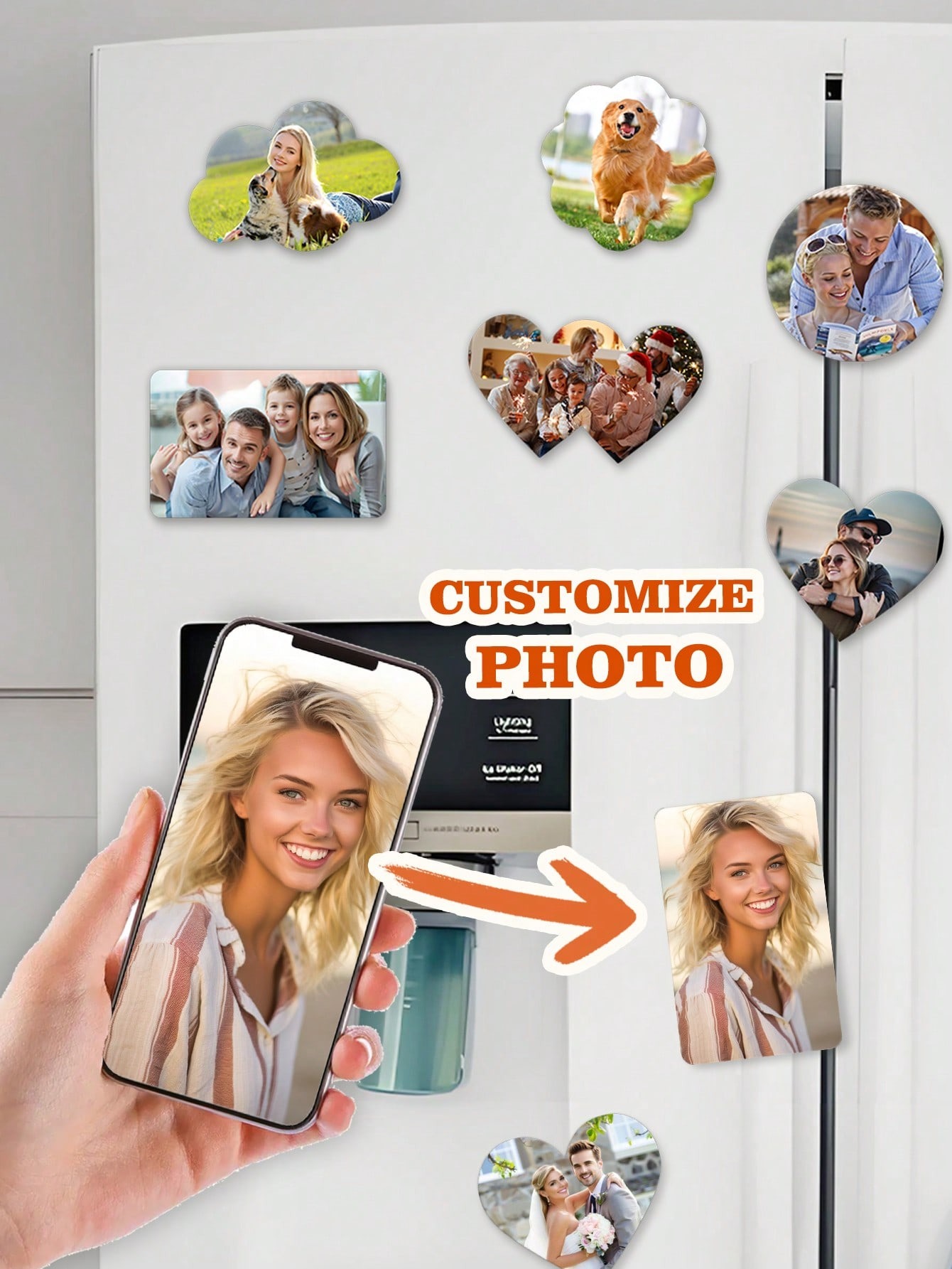 Acrylic Fridge Magnet – Personalized Photo Refrigerator Sticker