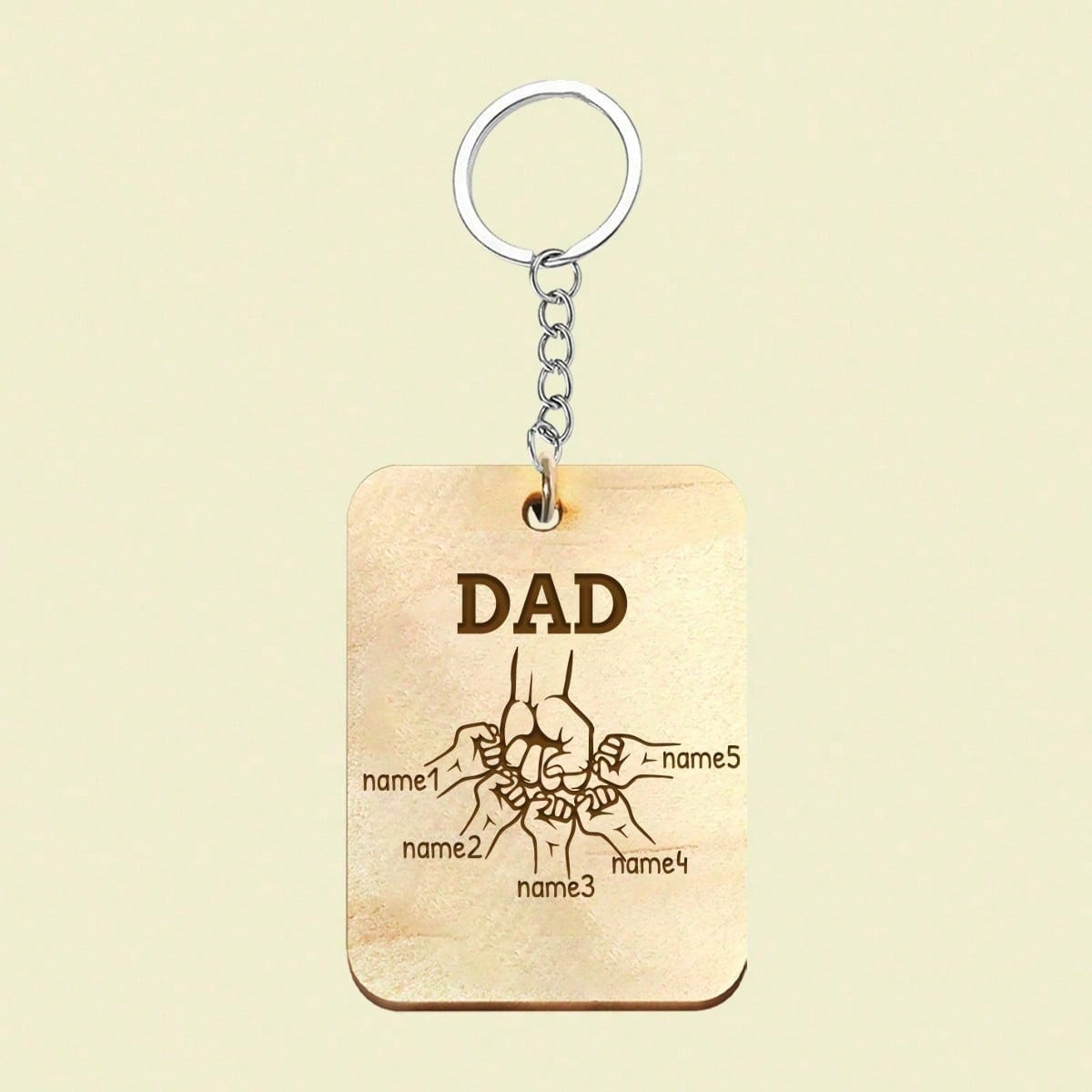 Wooden Keychain - Customizable New Dad Gift.